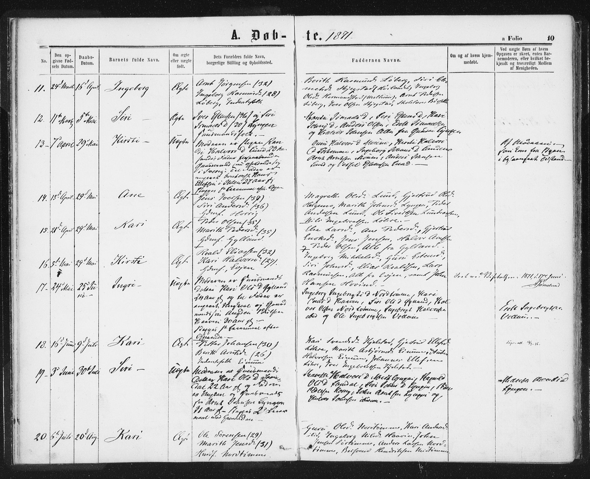 Ministerialprotokoller, klokkerbøker og fødselsregistre - Sør-Trøndelag, SAT/A-1456/692/L1104: Parish register (official) no. 692A04, 1862-1878, p. 10