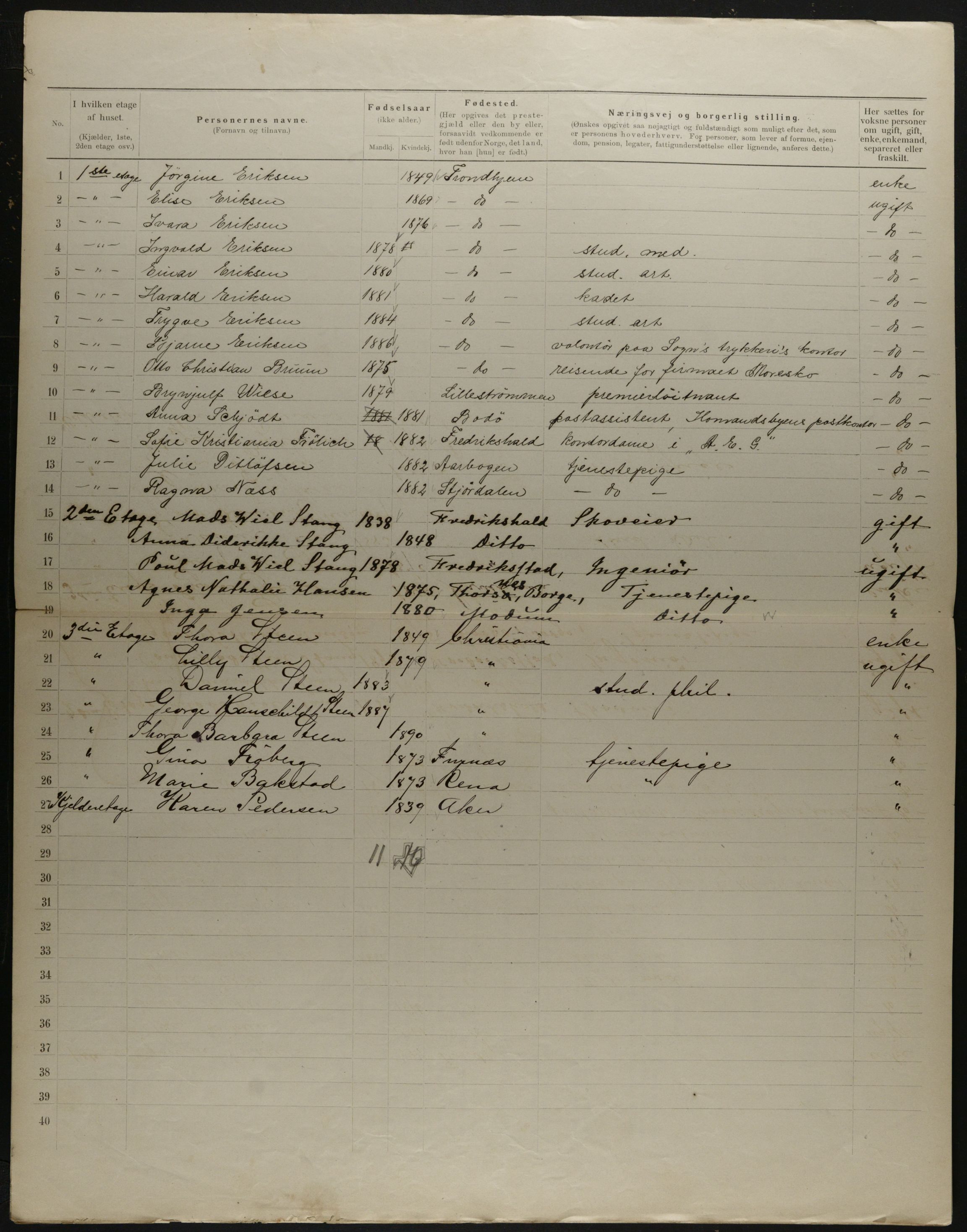 OBA, Municipal Census 1901 for Kristiania, 1901, p. 12749