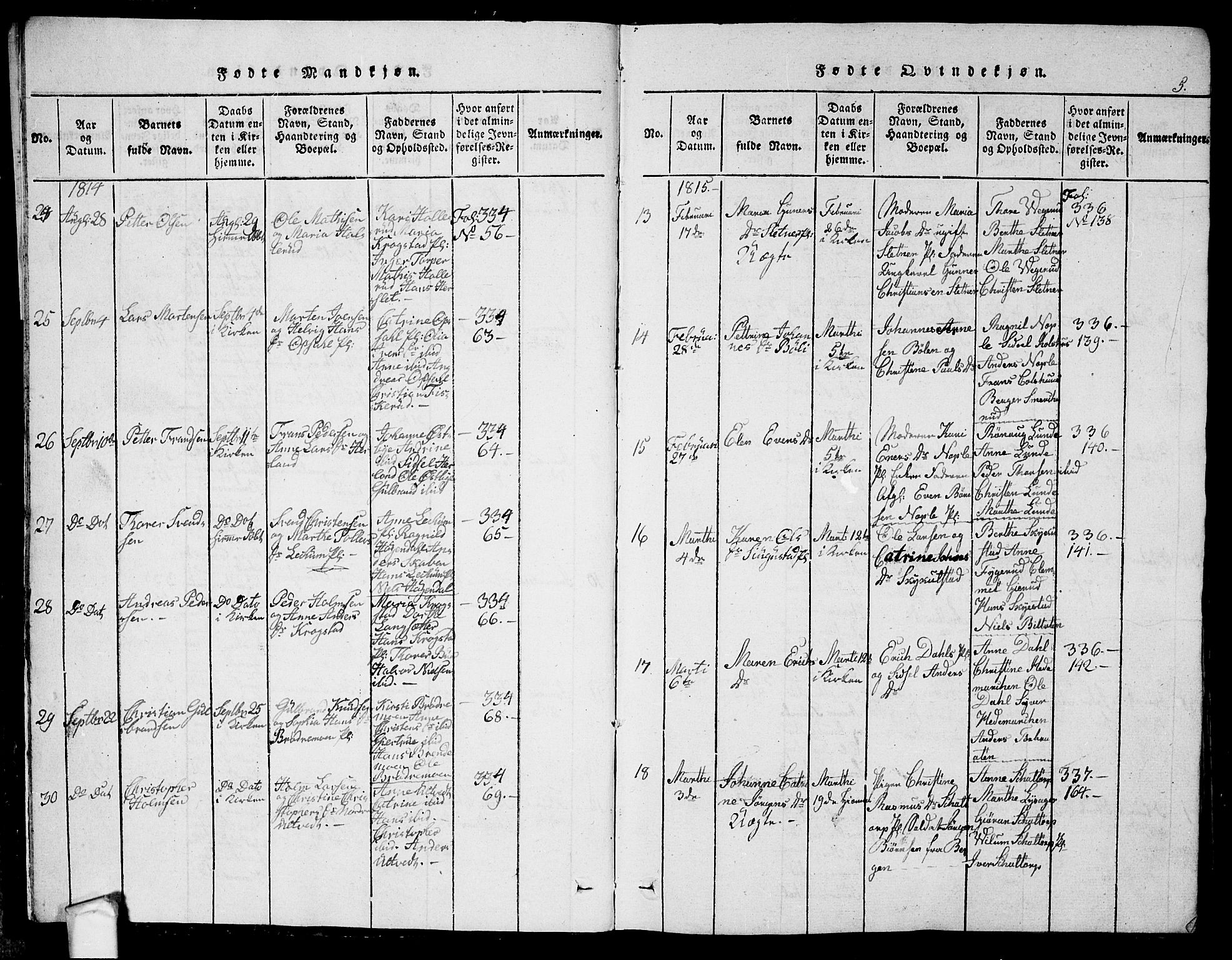 Eidsberg prestekontor Kirkebøker, AV/SAO-A-10905/G/Ga/L0001: Parish register (copy) no. I 1, 1814-1831, p. 5