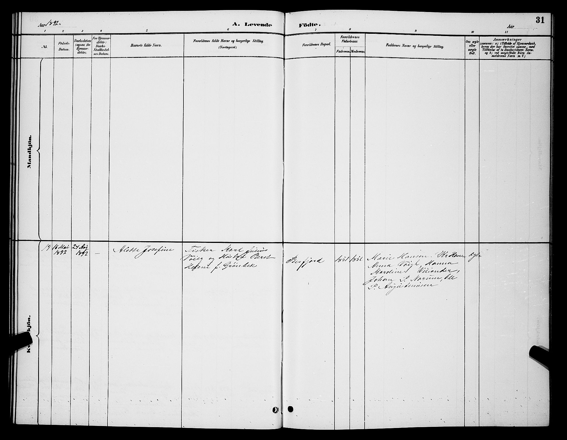 Vardø sokneprestkontor, AV/SATØ-S-1332/H/Hb/L0007klokker: Parish register (copy) no. 7, 1887-1892, p. 31