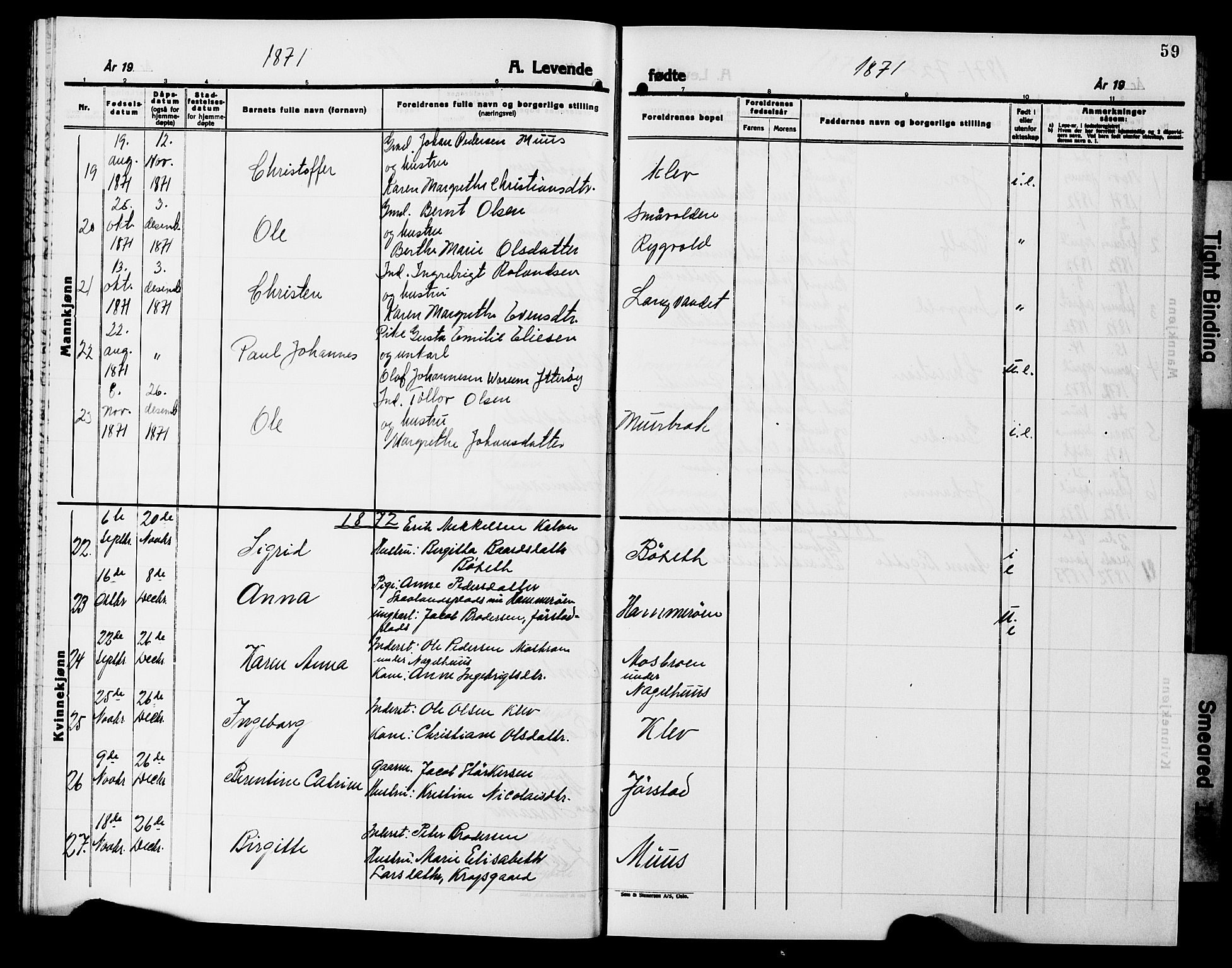 Ministerialprotokoller, klokkerbøker og fødselsregistre - Nord-Trøndelag, SAT/A-1458/749/L0485: Parish register (official) no. 749D01, 1857-1872, p. 59