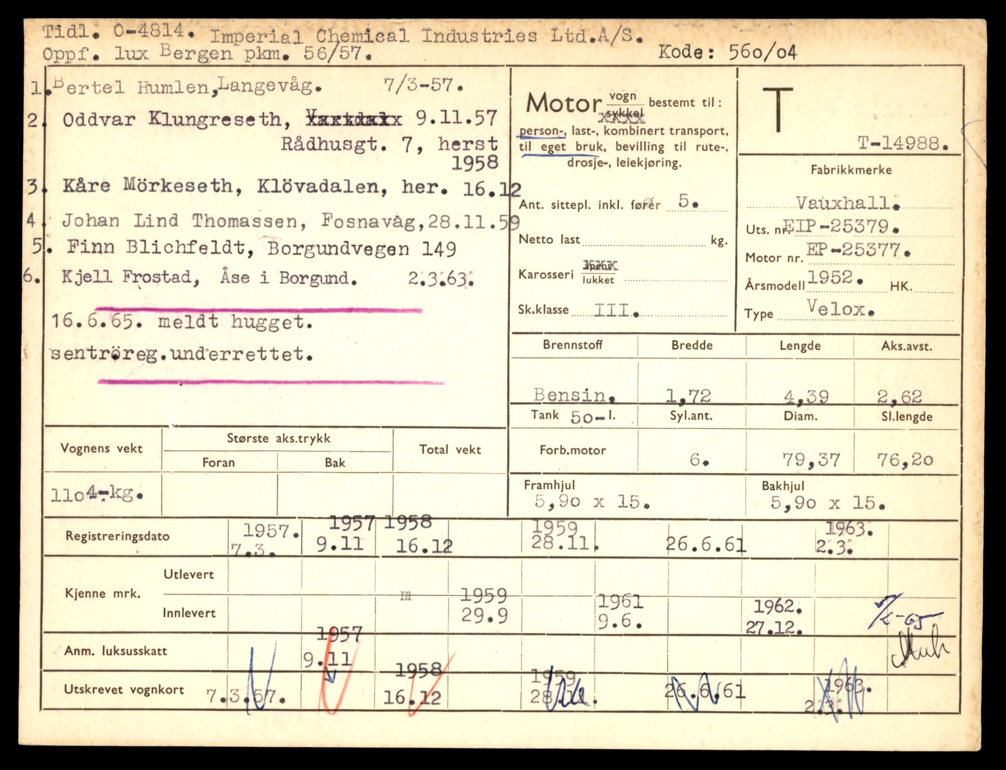 Møre og Romsdal vegkontor - Ålesund trafikkstasjon, AV/SAT-A-4099/F/Fe/L0049: Registreringskort for kjøretøy T 14864 - T 18613, 1927-1998, p. 2985
