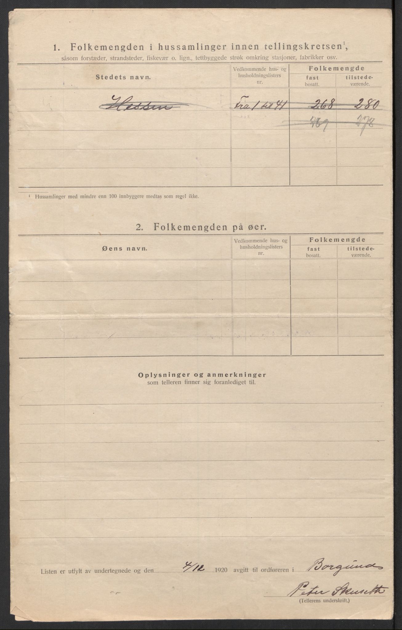 SAT, 1920 census for Borgund, 1920, p. 40