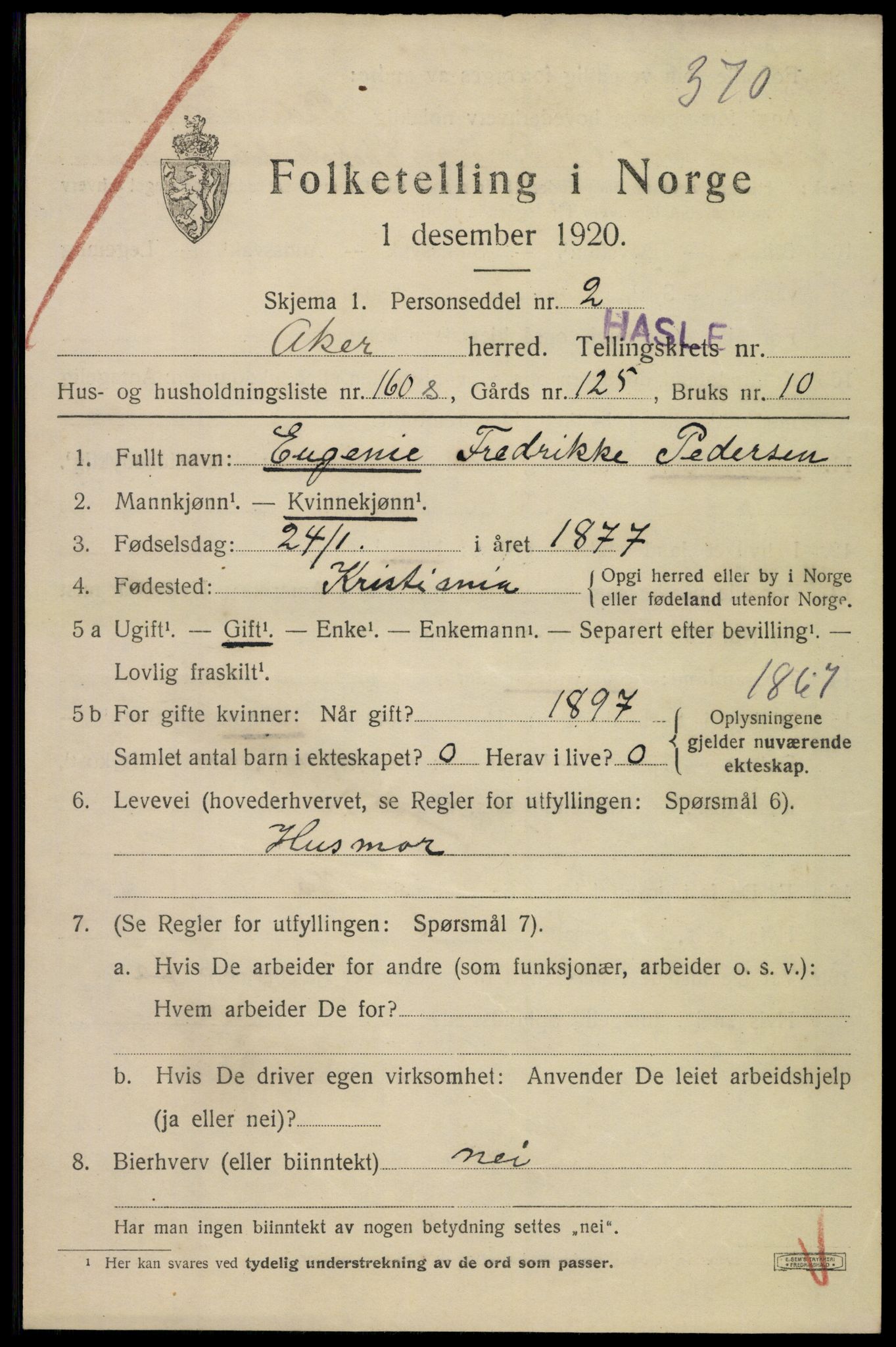 SAO, 1920 census for Aker, 1920, p. 115484