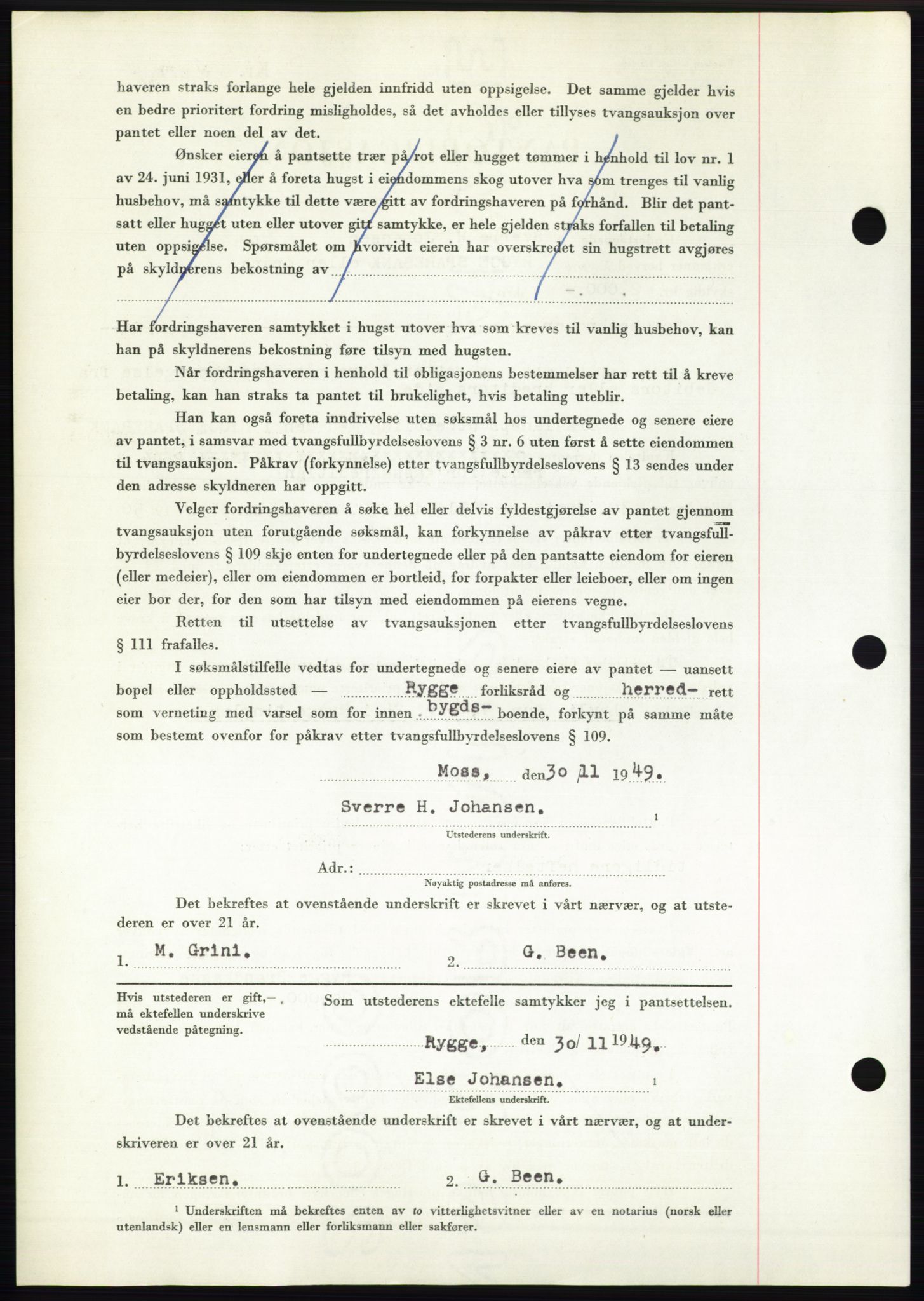 Moss sorenskriveri, SAO/A-10168: Mortgage book no. B23, 1949-1950, Diary no: : 3813/1949
