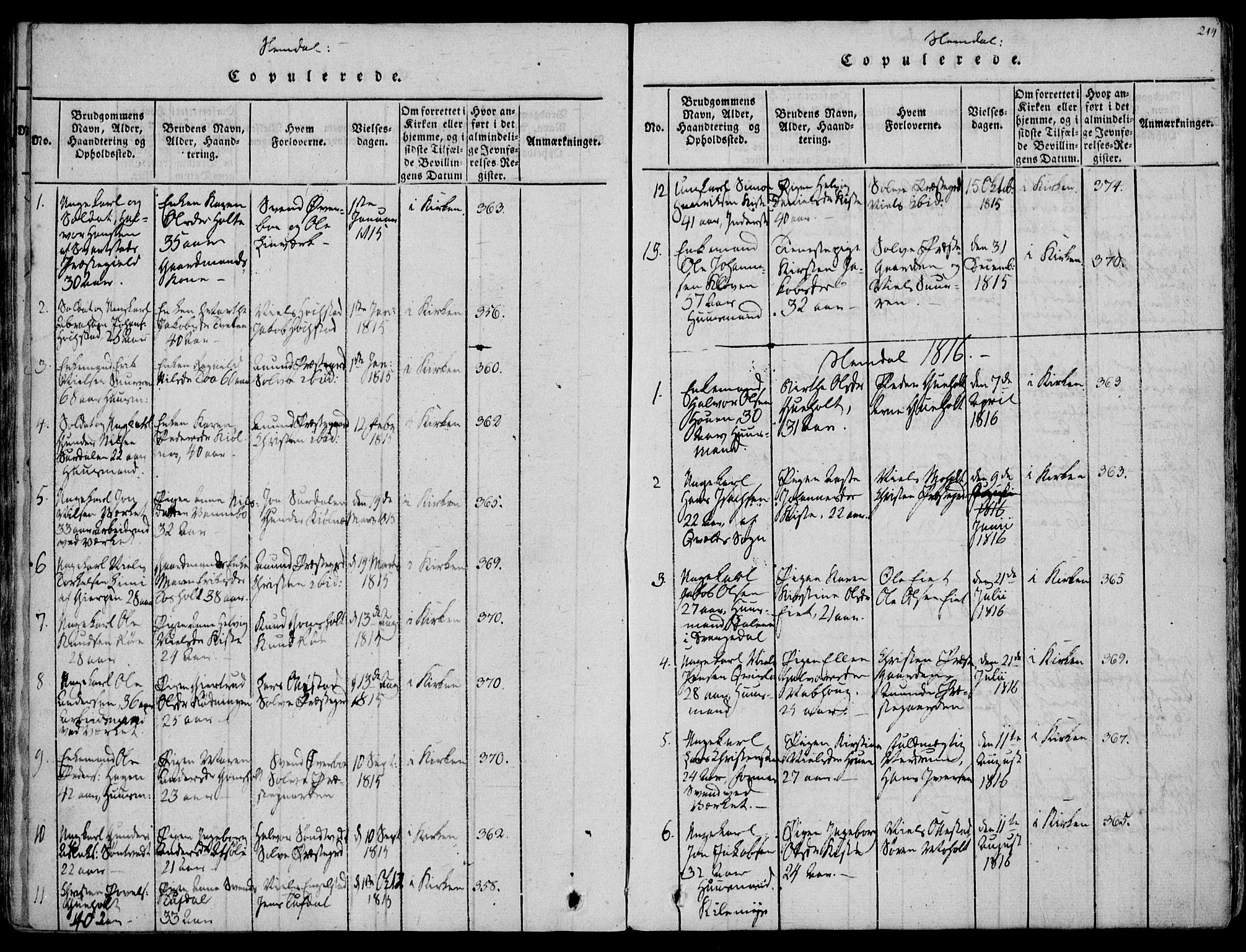 Eidanger kirkebøker, SAKO/A-261/F/Fa/L0007: Parish register (official) no. 7, 1814-1831, p. 214