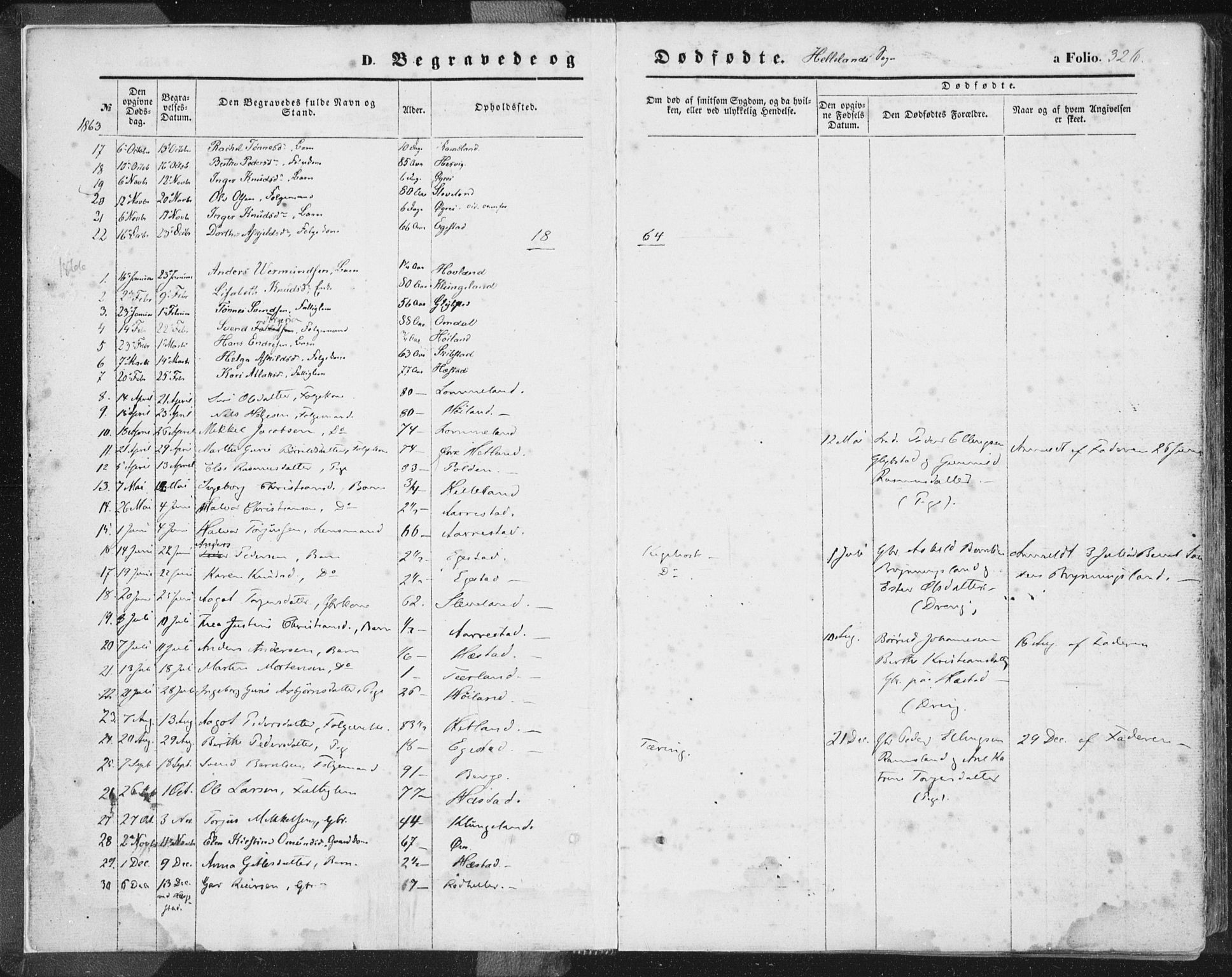 Helleland sokneprestkontor, AV/SAST-A-101810/S05/L0009: Parish register (official) no. A 7.2, 1863-1886, p. 326