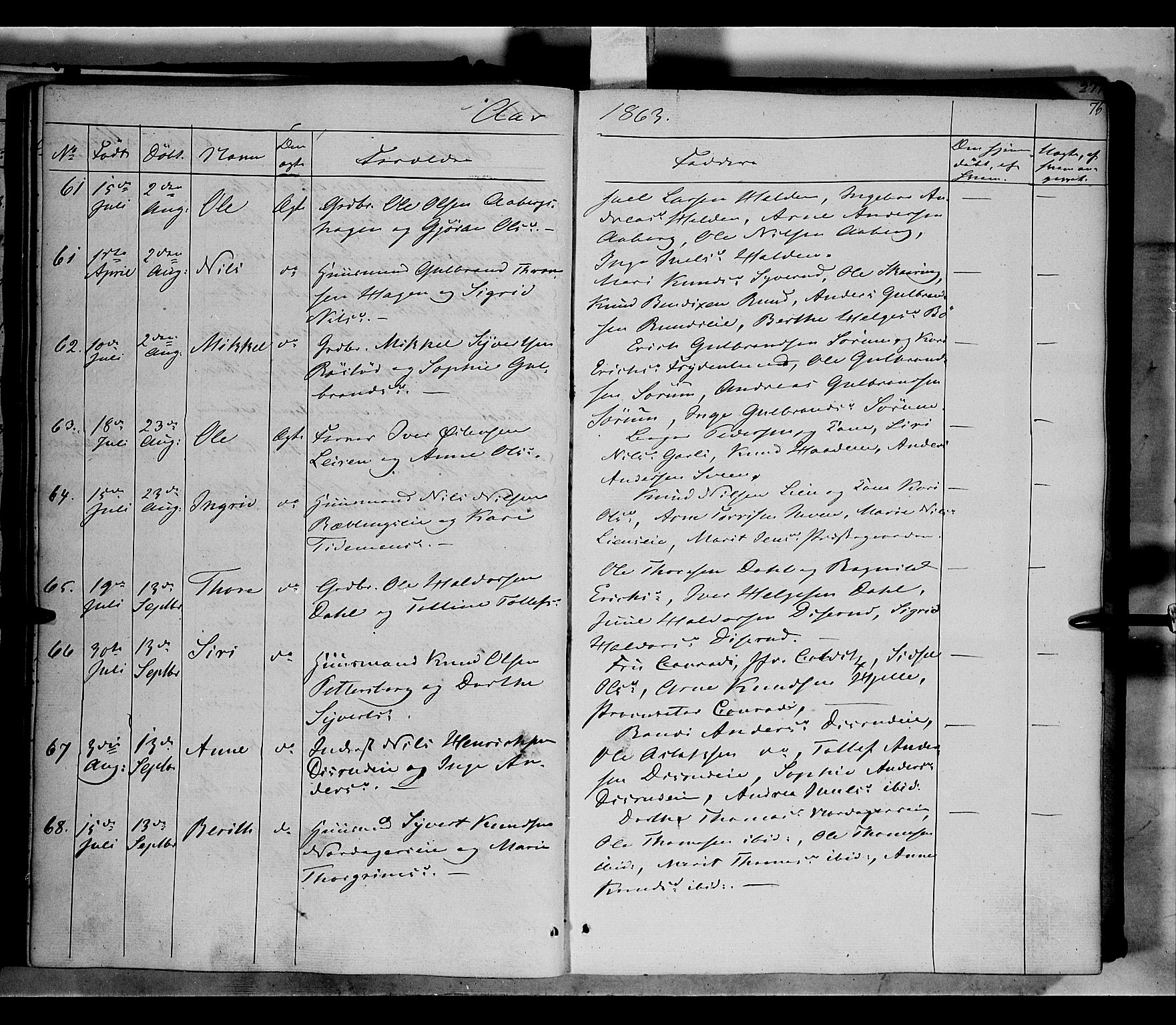 Nord-Aurdal prestekontor, AV/SAH-PREST-132/H/Ha/Haa/L0004: Parish register (official) no. 4, 1842-1863, p. 76