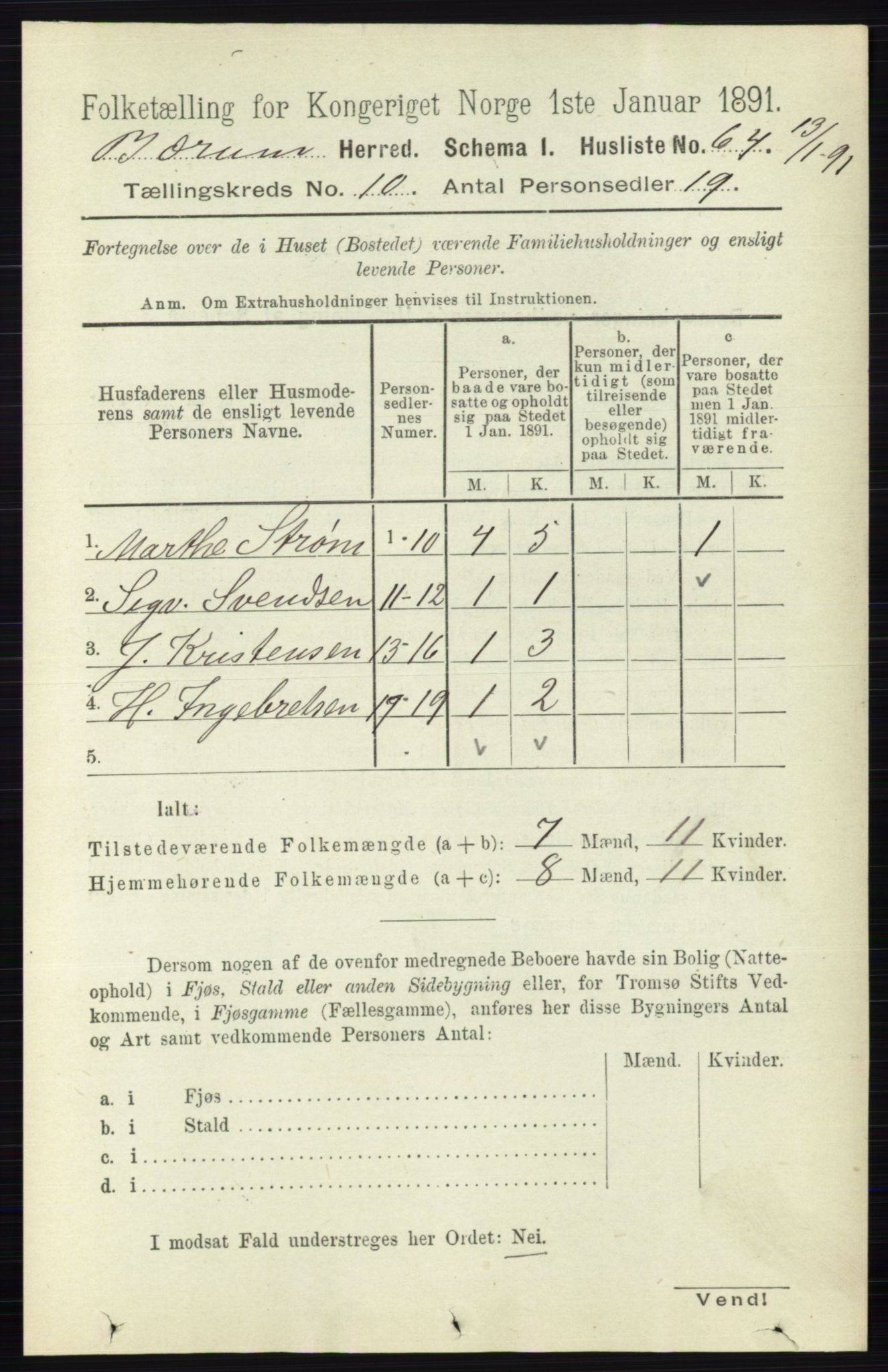 RA, 1891 census for 0219 Bærum, 1891, p. 6348