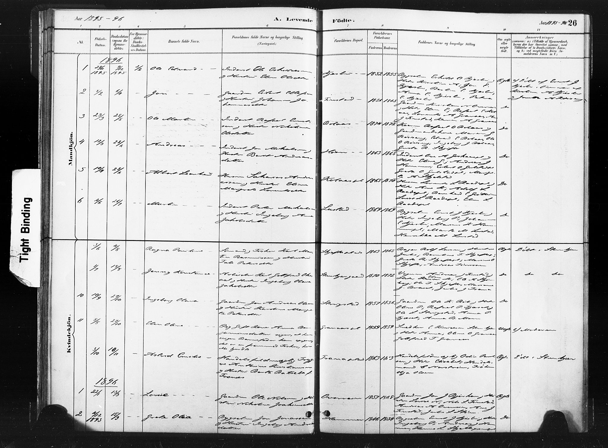 Ministerialprotokoller, klokkerbøker og fødselsregistre - Nord-Trøndelag, AV/SAT-A-1458/736/L0361: Parish register (official) no. 736A01, 1884-1906, p. 26