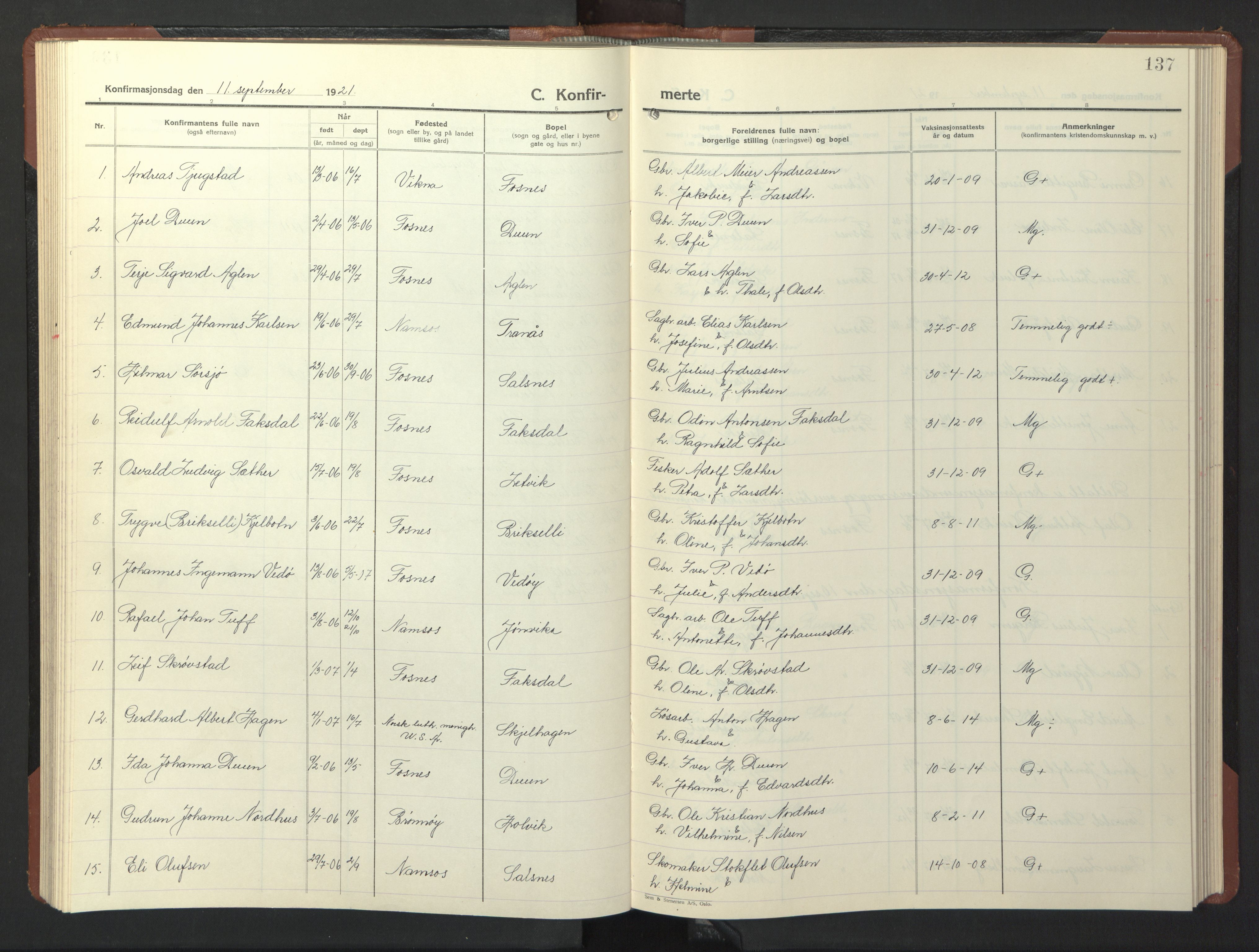 Ministerialprotokoller, klokkerbøker og fødselsregistre - Nord-Trøndelag, SAT/A-1458/773/L0625: Parish register (copy) no. 773C01, 1910-1952, p. 137