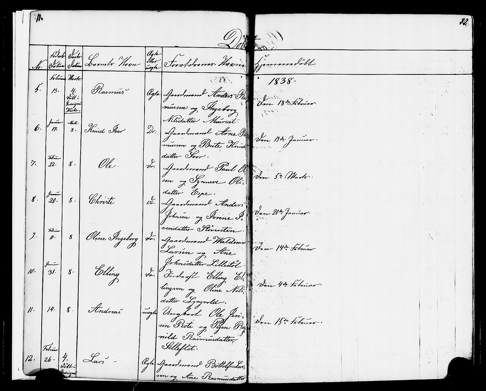 Hornindal sokneprestembete, AV/SAB-A-82401/H/Haa/Haaa/L0001: Parish register (official) no. A 1, 1837-1866, p. 10-11