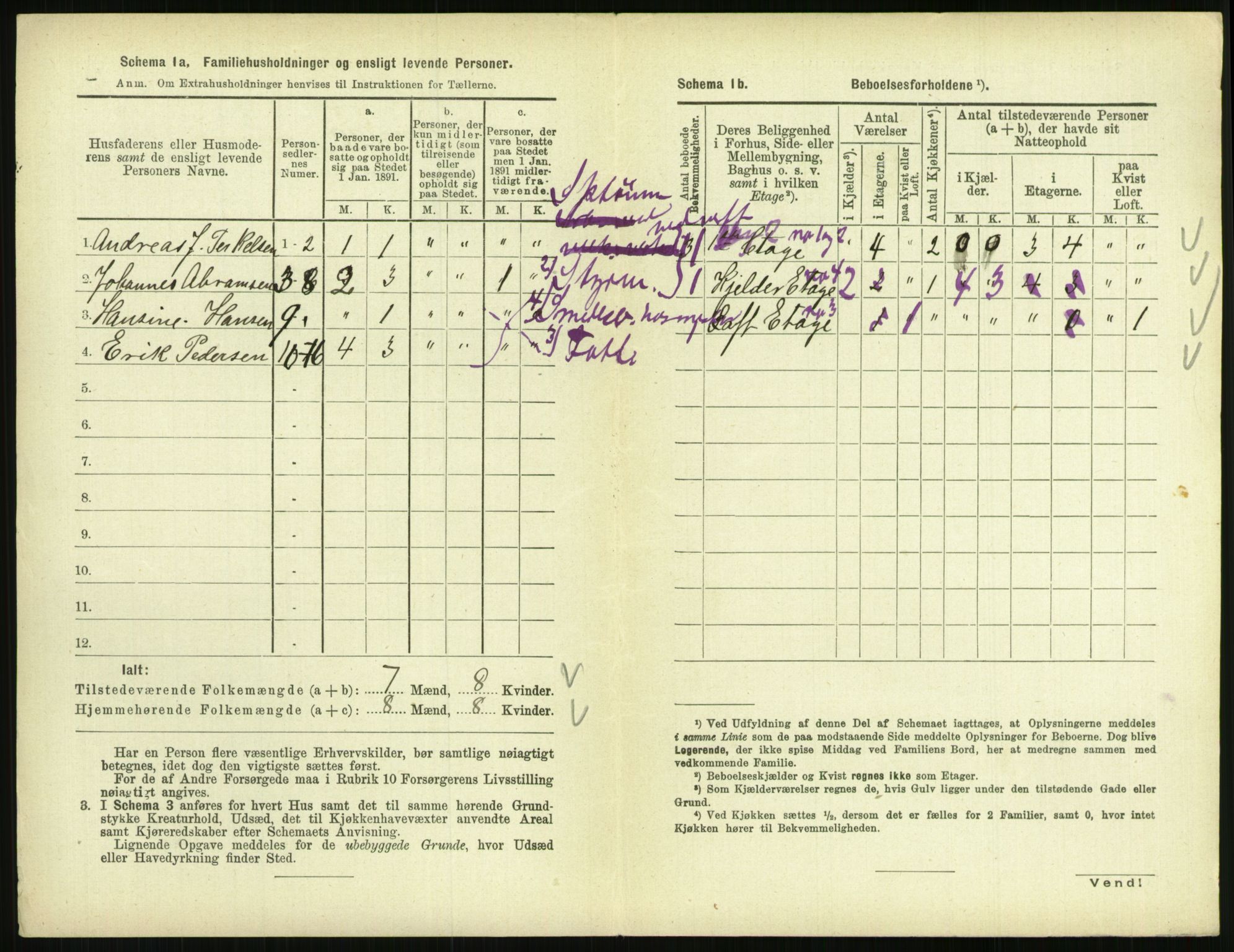 RA, 1891 census for 0801 Kragerø, 1891, p. 1229