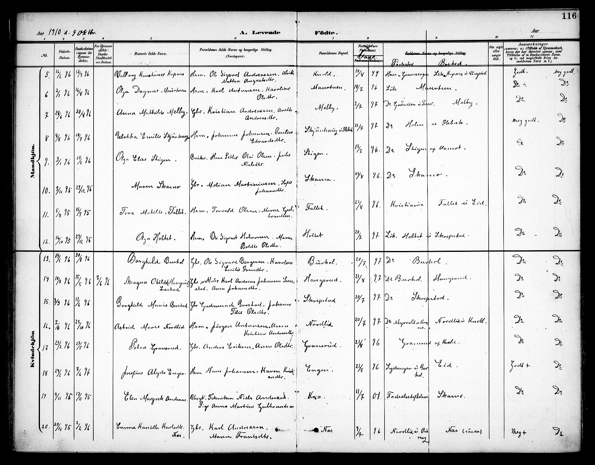 Høland prestekontor Kirkebøker, AV/SAO-A-10346a/F/Fa/L0015: Parish register (official) no. I 15, 1897-1912, p. 116