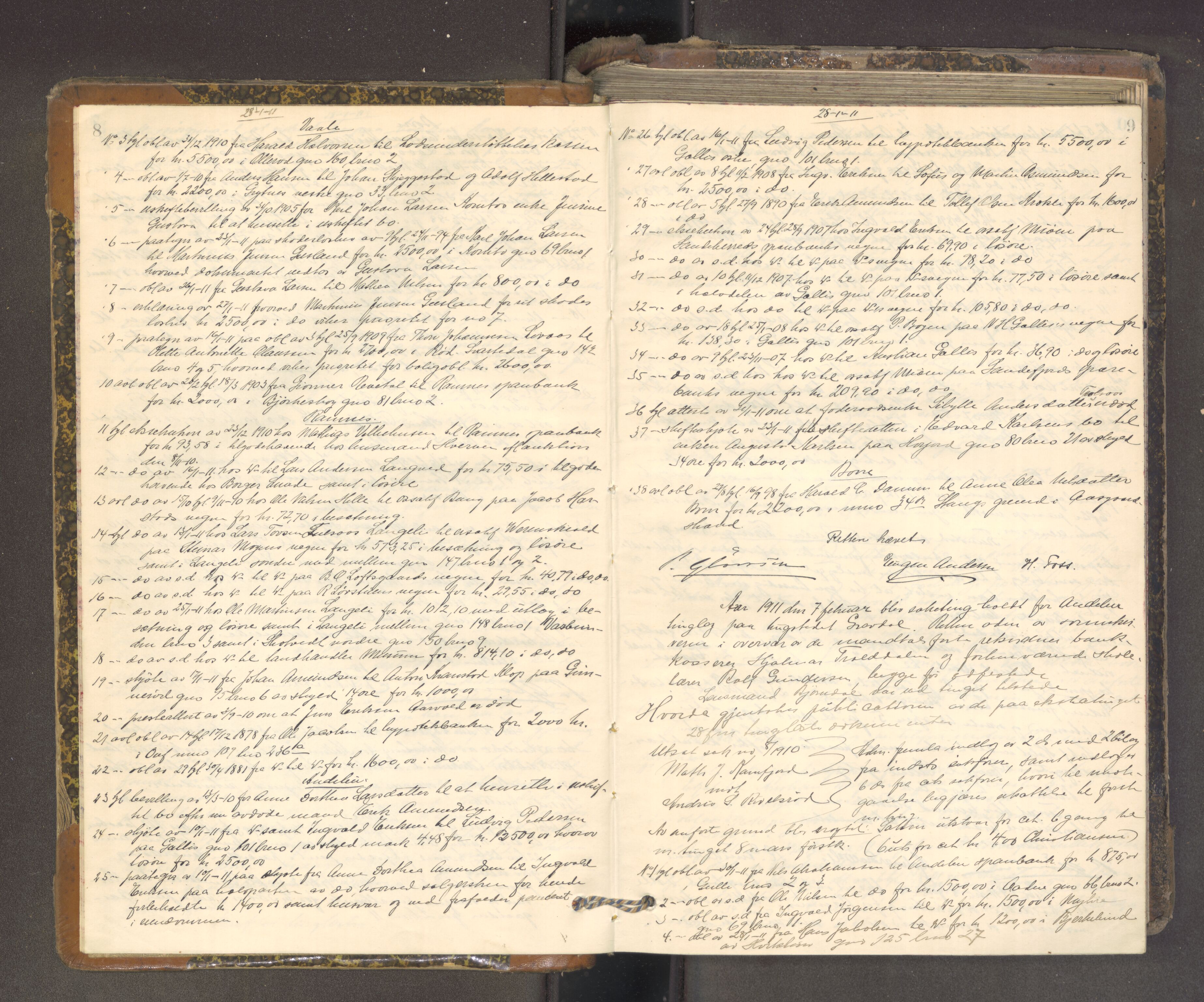 Mellom Jarlsberg sorenskriveri, AV/SAKO-A-132/F/Fa/Faa/L0015: Tingbok, 1911-1916, p. 8-9