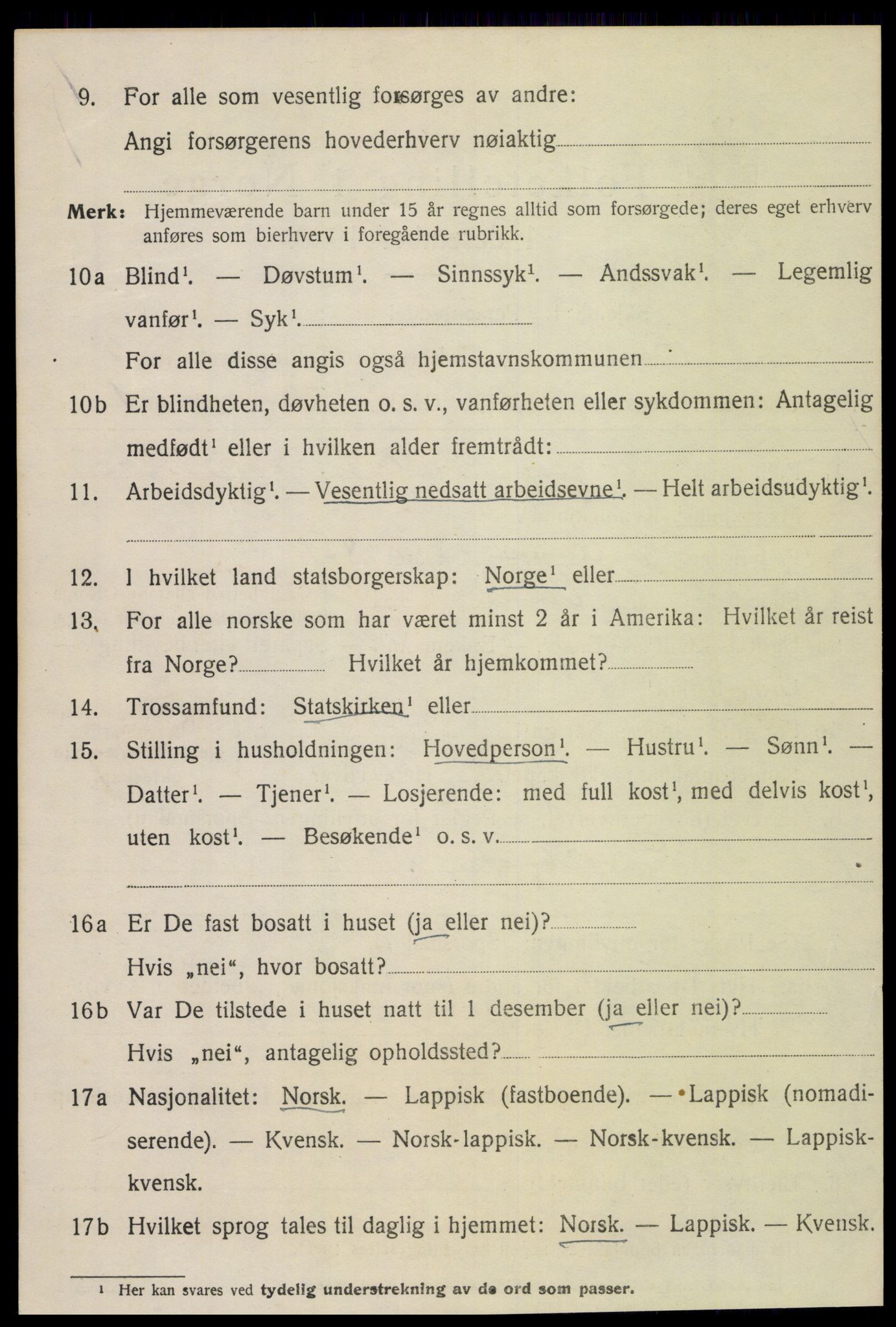 SAT, 1920 census for Vikna, 1920, p. 4620