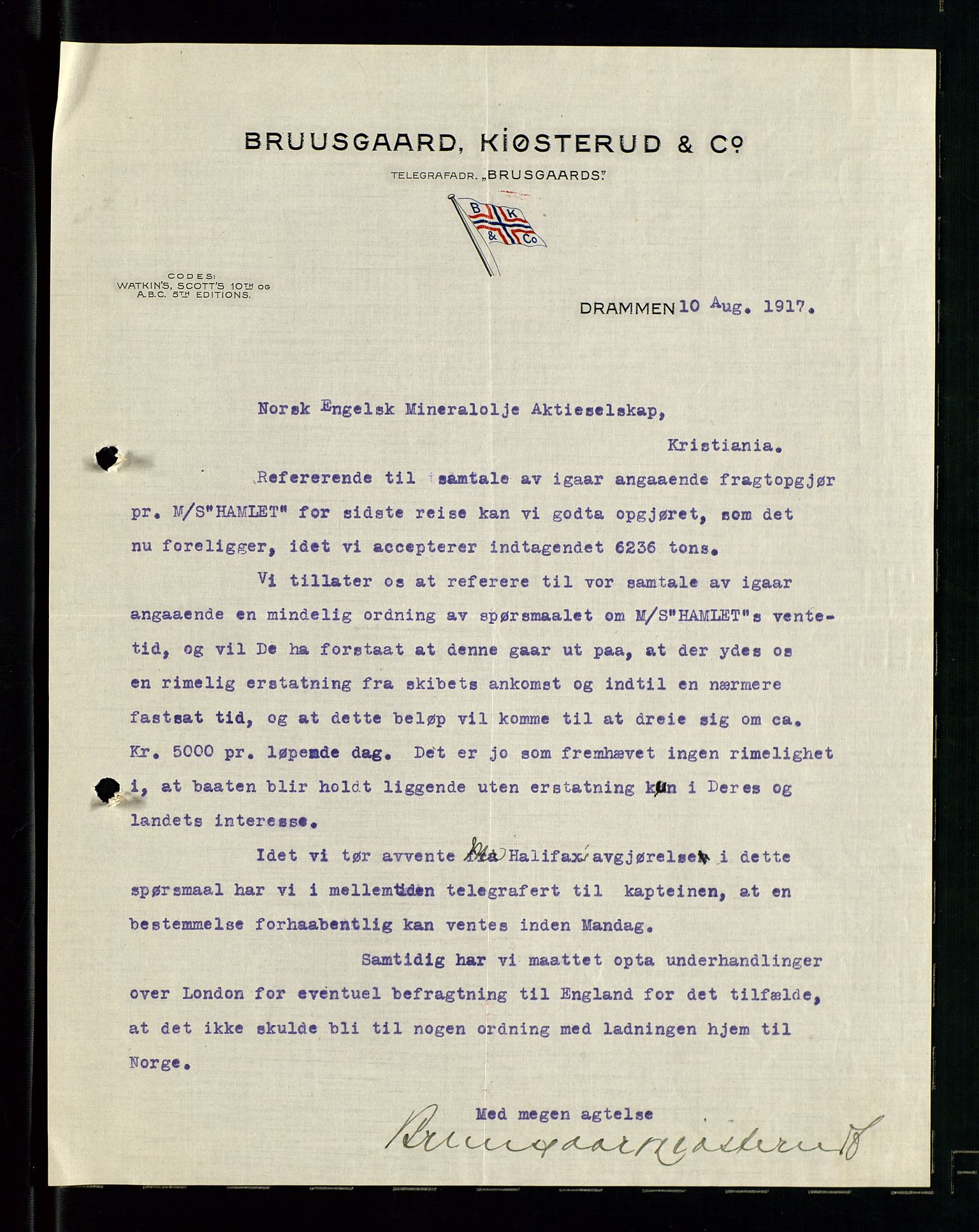 Pa 1521 - A/S Norske Shell, AV/SAST-A-101915/E/Ea/Eaa/L0001: Sjefskorrespondanse, 1917, p. 649