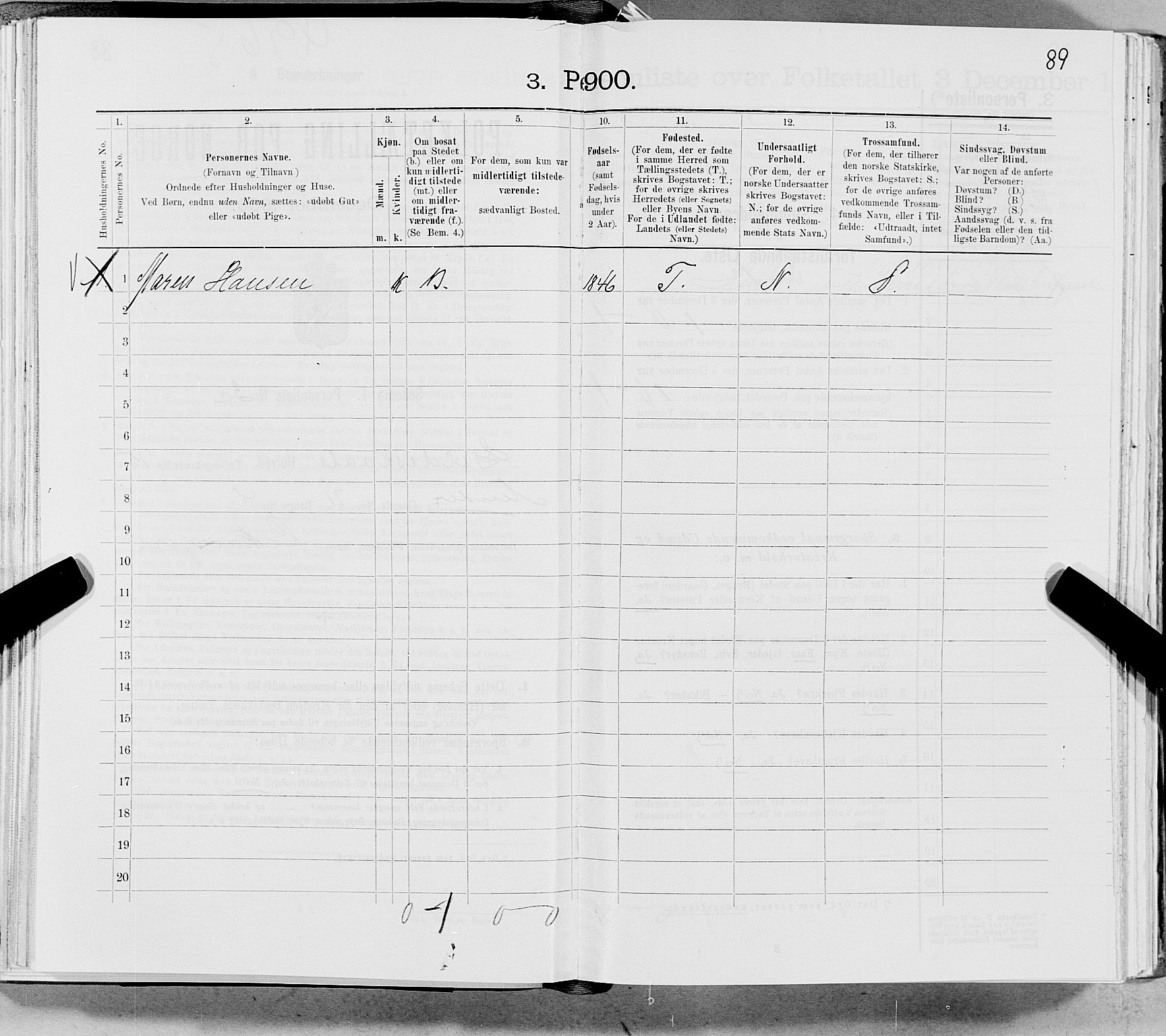 SAT, 1900 census for Gildeskål, 1900, p. 1598