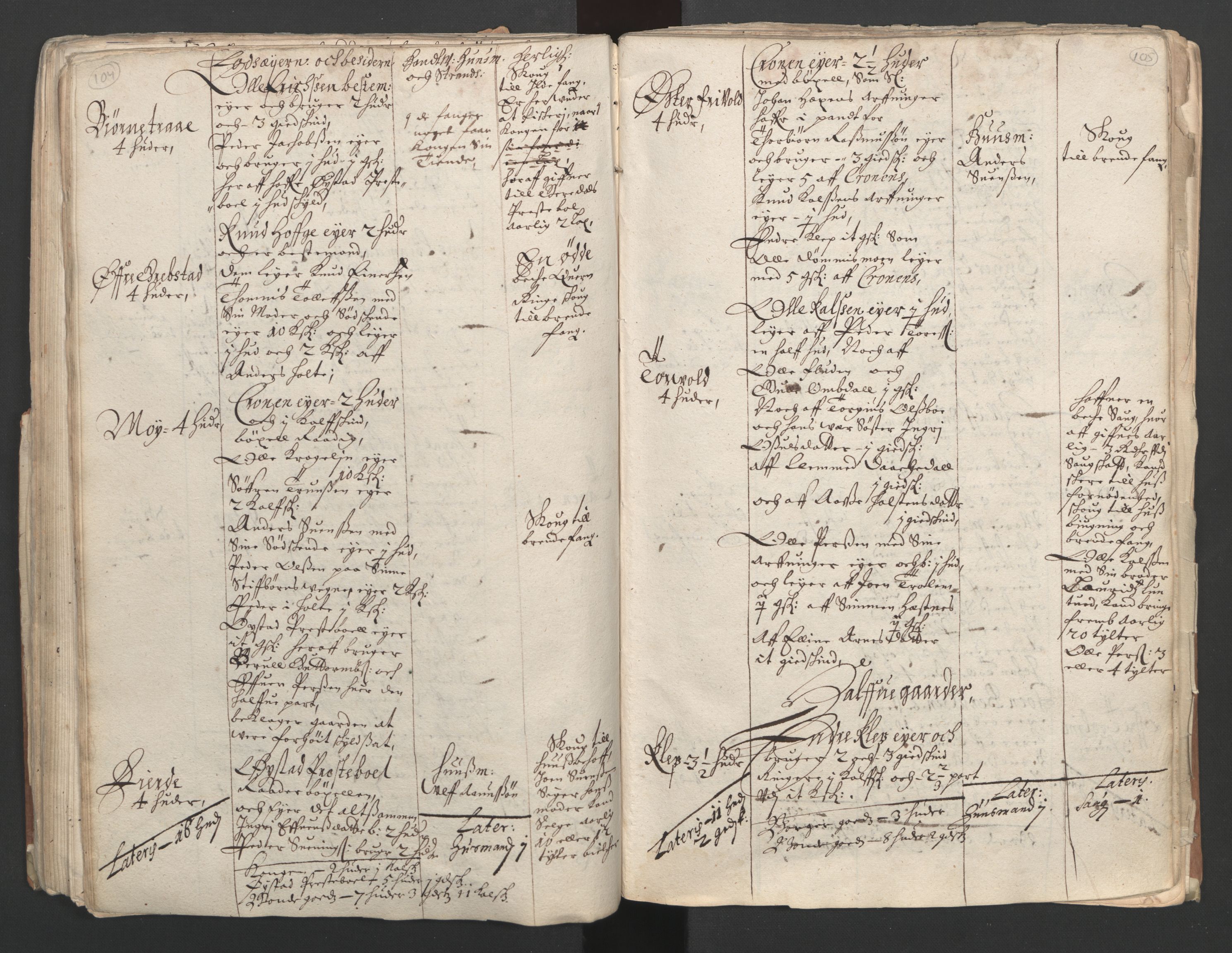 Rentekammeret inntil 1814, Realistisk ordnet avdeling, AV/RA-EA-4070/L/L0020/0002: Agder lagdømme: / Alminnelig jordebok. Nedenes len, 1661, p. 104-105