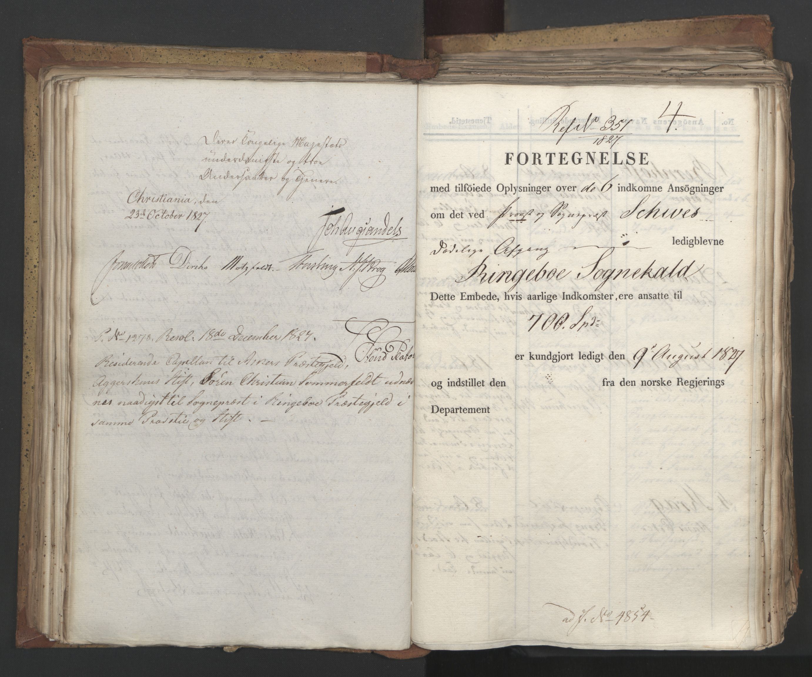 Statsrådsavdelingen i Stockholm, AV/RA-S-1003/D/Da/L0053: Regjeringsinnstillinger nr. 4800-5017, 1827, p. 166