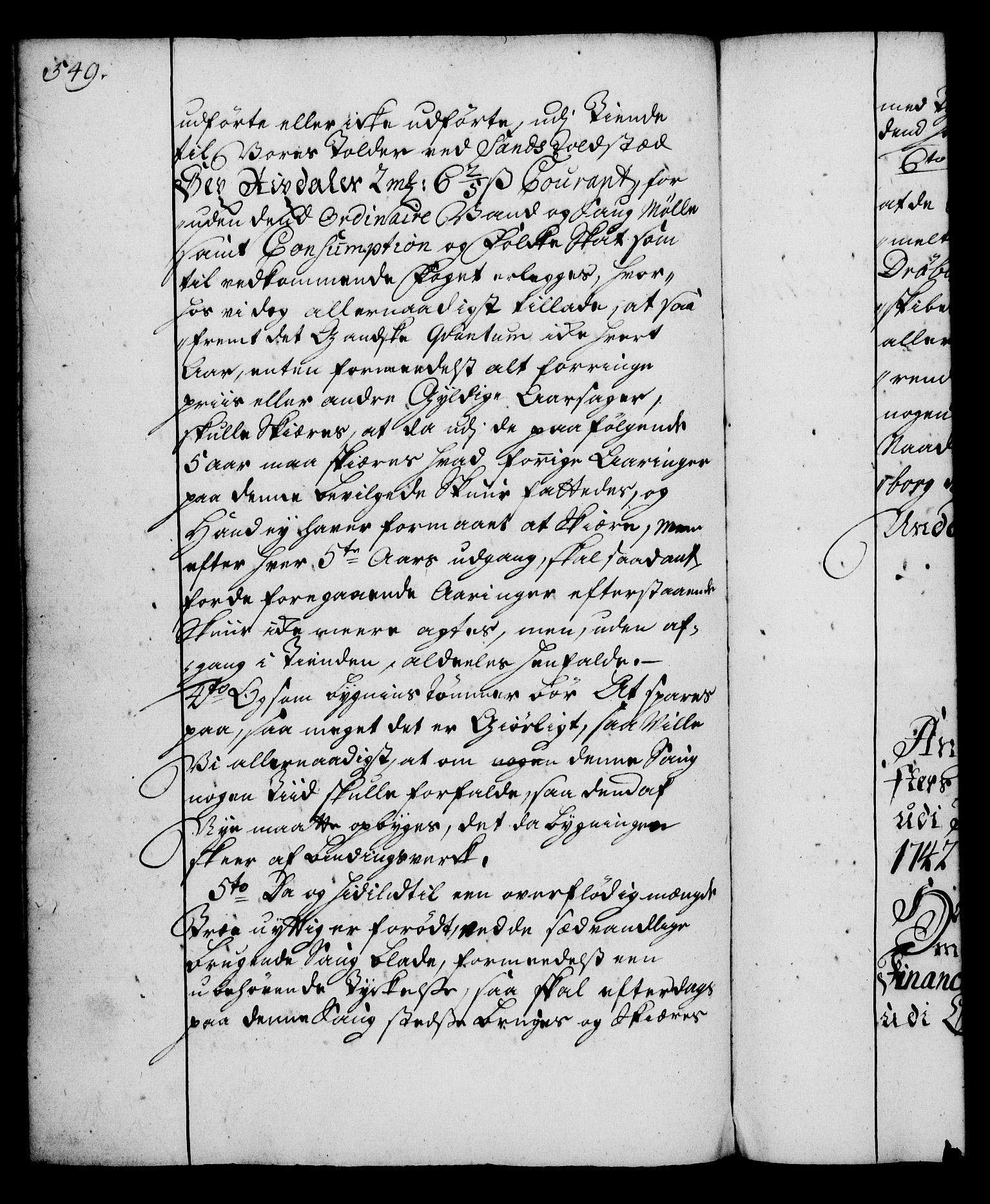 Rentekammeret, Kammerkanselliet, RA/EA-3111/G/Gg/Gga/L0004: Norsk ekspedisjonsprotokoll med register (merket RK 53.4), 1734-1741, p. 549