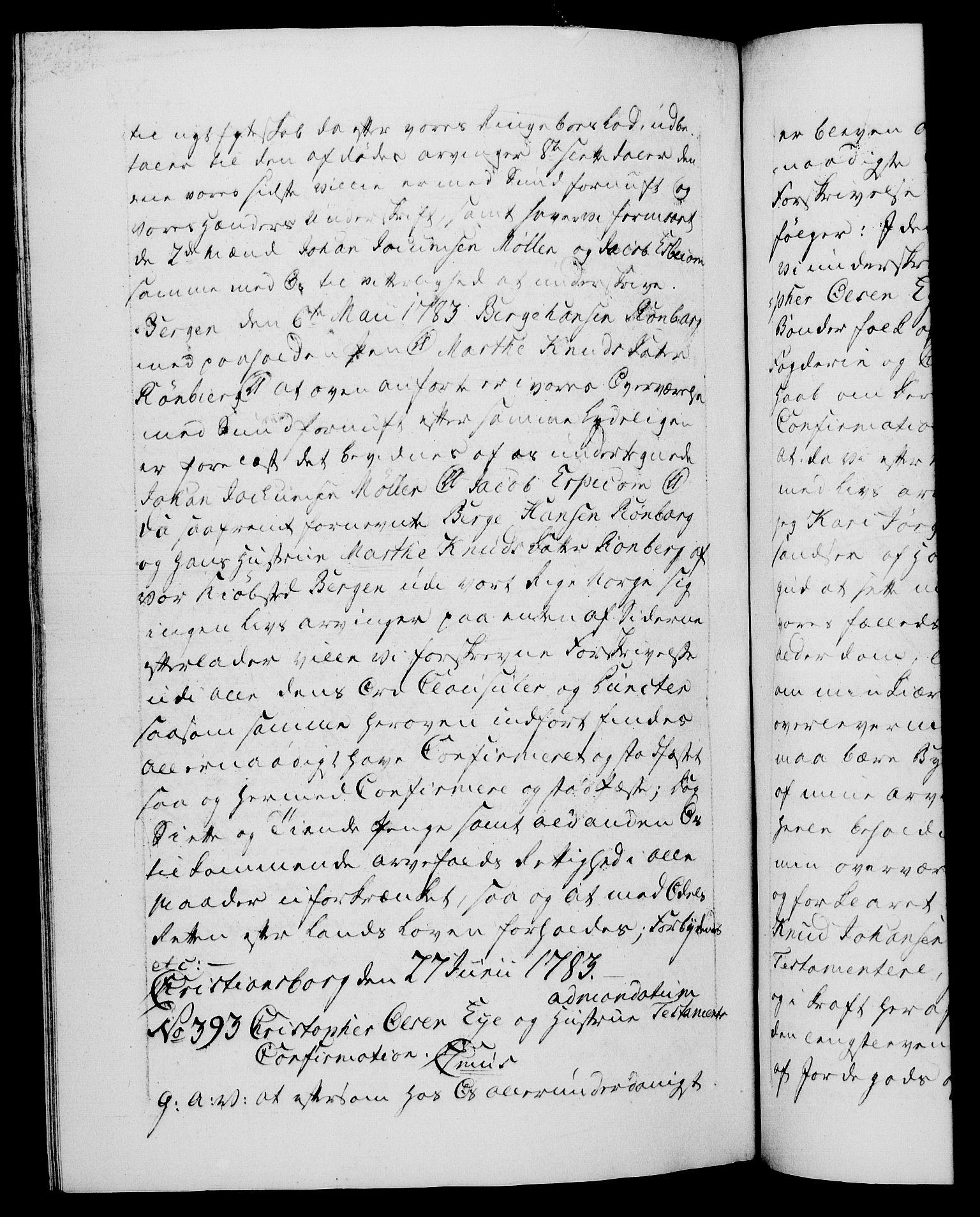 Danske Kanselli 1572-1799, RA/EA-3023/F/Fc/Fca/Fcaa/L0049: Norske registre, 1782-1783, p. 599b