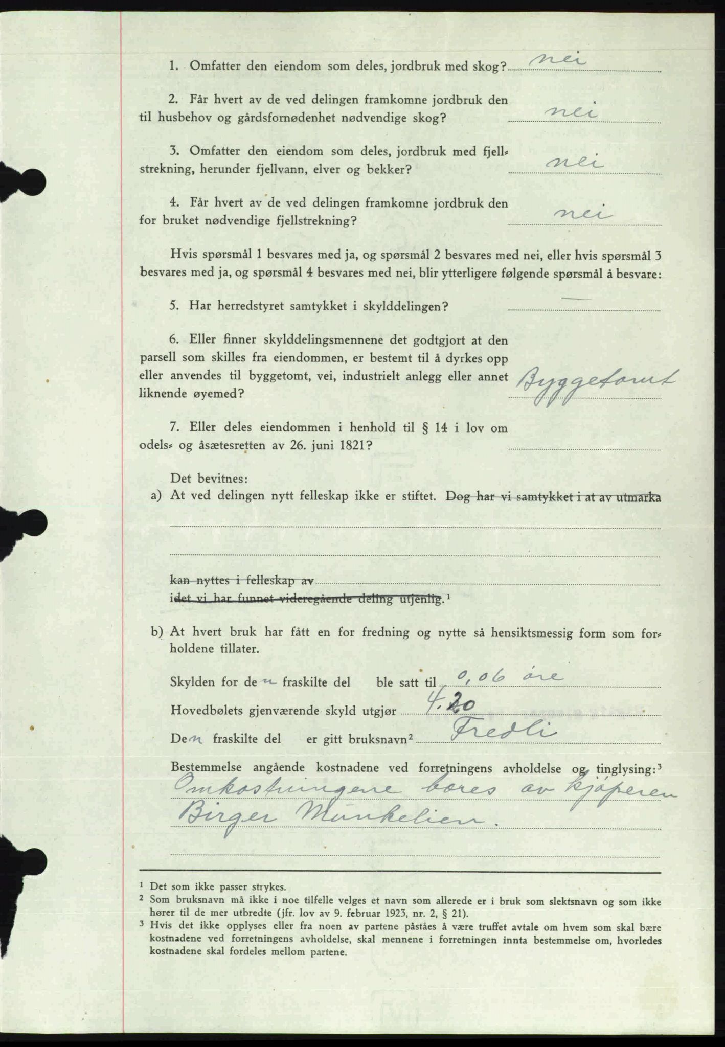 Toten tingrett, SAH/TING-006/H/Hb/Hbc/L0013: Mortgage book no. Hbc-13, 1945-1945, Diary no: : 954/1945