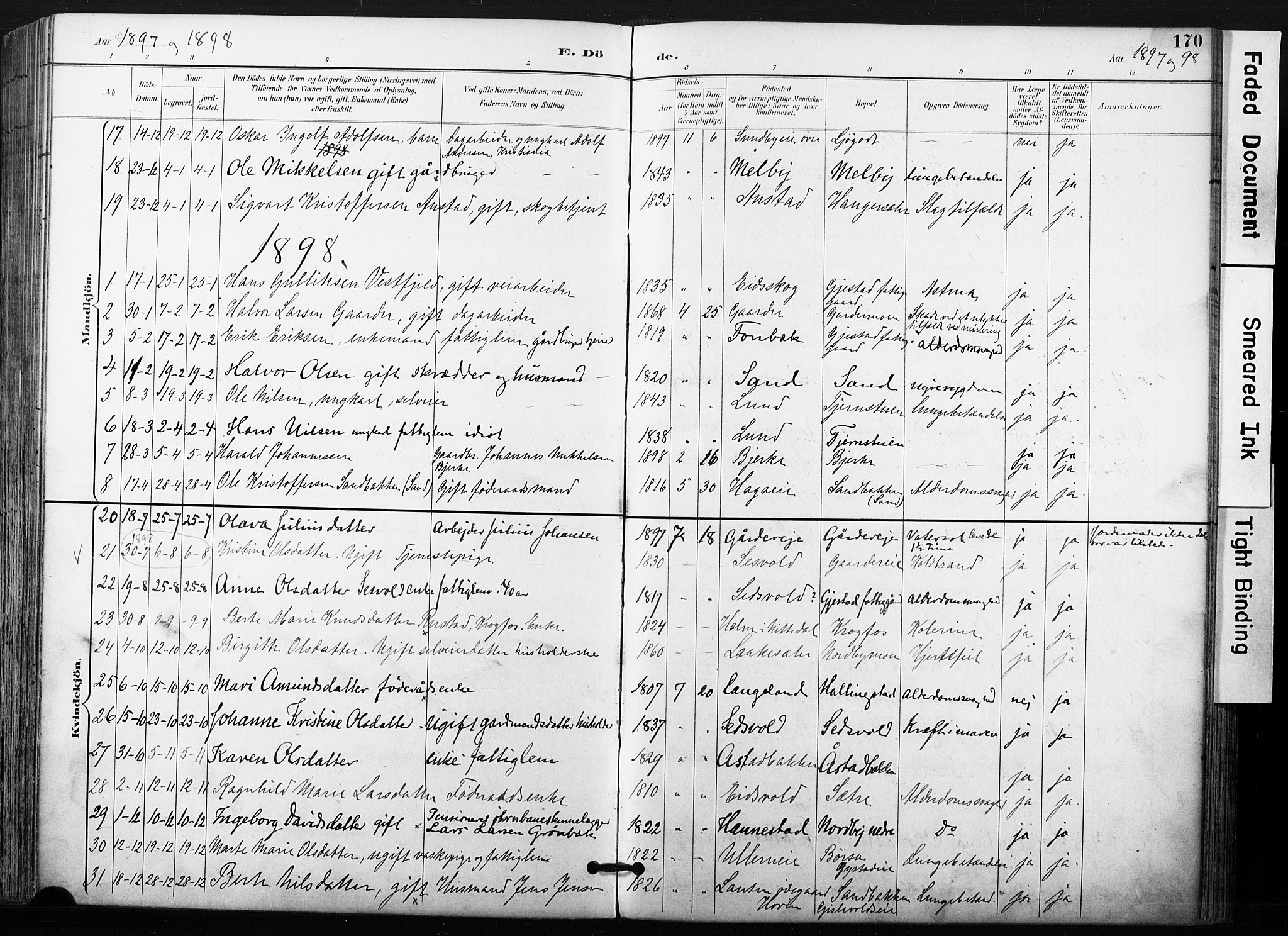 Ullensaker prestekontor Kirkebøker, AV/SAO-A-10236a/F/Fb/L0002: Parish register (official) no. II 2, 1894-1909, p. 170