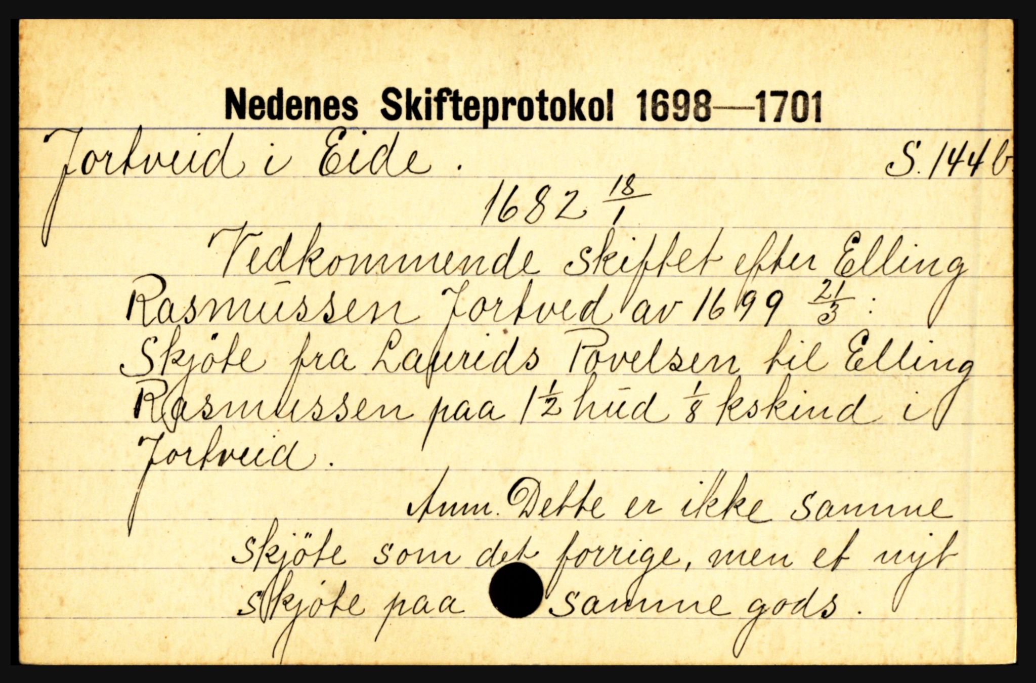 Nedenes sorenskriveri før 1824, AV/SAK-1221-0007/H, p. 14163