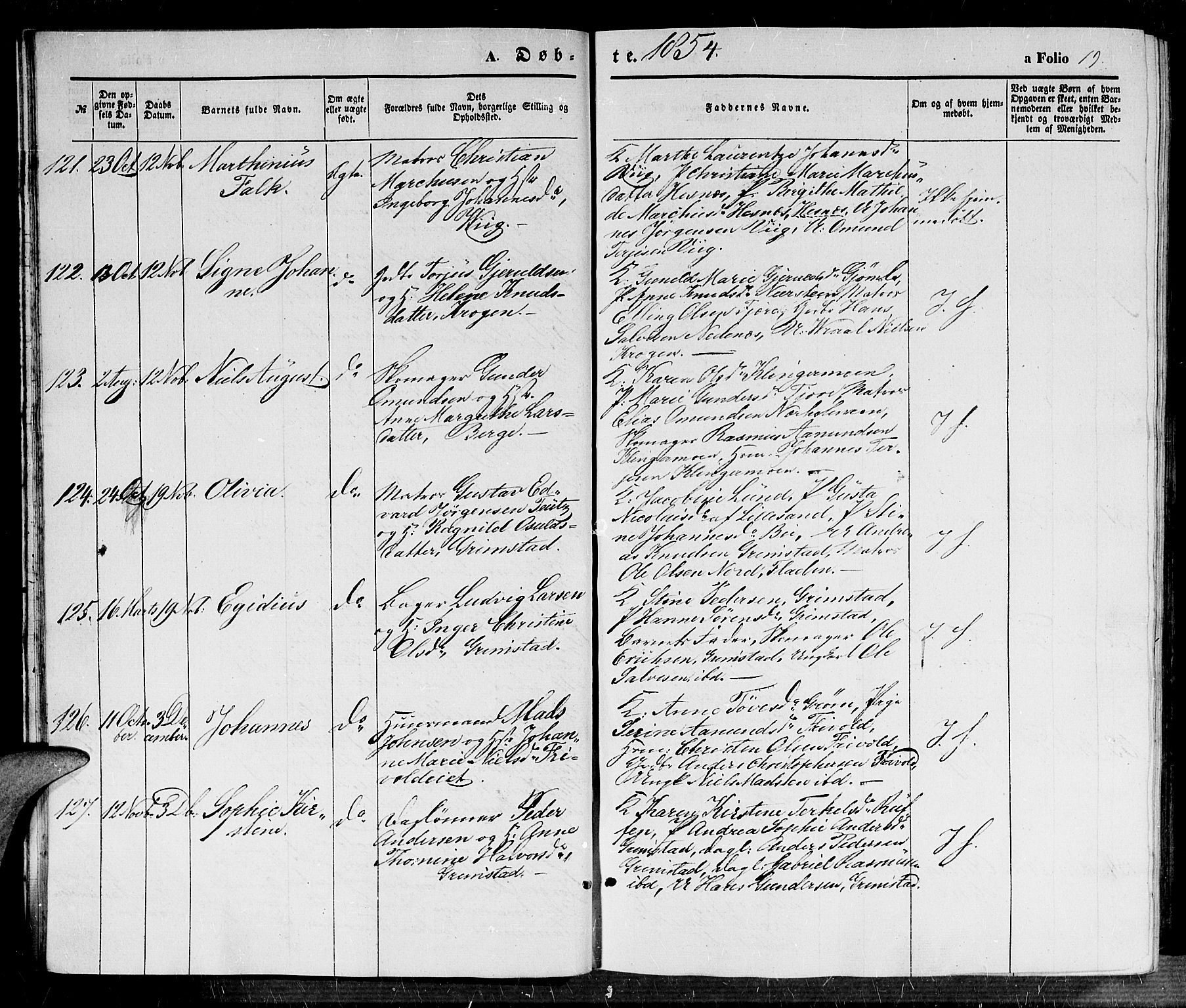 Fjære sokneprestkontor, SAK/1111-0011/F/Fb/L0008: Parish register (copy) no. B 8, 1854-1867, p. 19