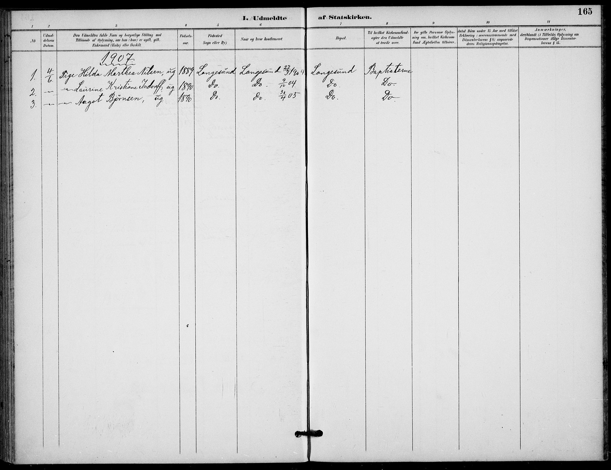 Langesund kirkebøker, SAKO/A-280/F/Fa/L0003: Parish register (official) no. 3, 1893-1907, p. 165