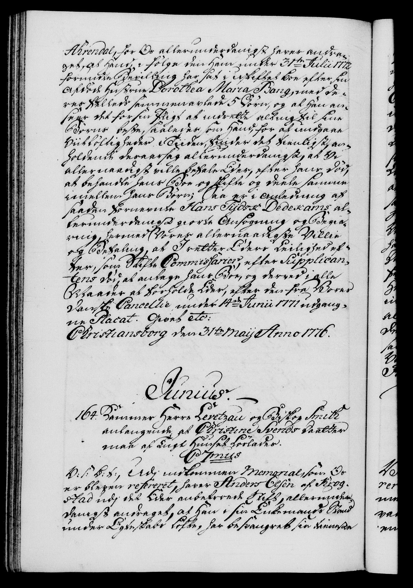 Danske Kanselli 1572-1799, RA/EA-3023/F/Fc/Fca/Fcab/L0041: Norske tegnelser, 1773-1776, p. 804b