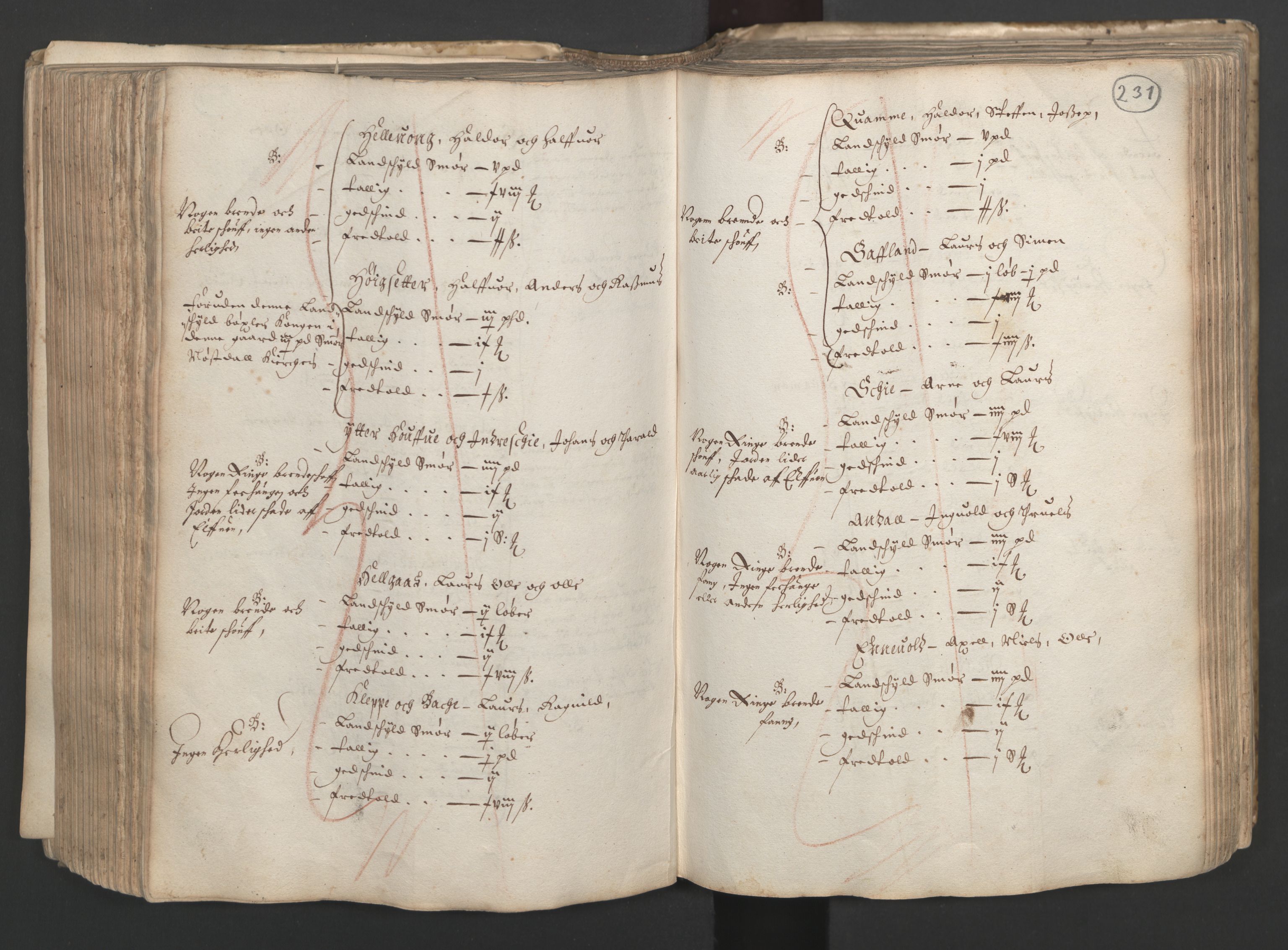 Rentekammeret inntil 1814, Realistisk ordnet avdeling, AV/RA-EA-4070/L/L0025/0001: Bergen lagdømme: / [B]: Kronens jordebok. Nordhordland, Sunnhordland, Ytre Sogn, Indre Sogn, Sunnfjord, Nordfjord, Sunnmøre, Hardanger med Halsnøy kloster, Lyse kloster, Apostelgodset, Munkeliv og St. Hans kloster, Alle helgen gods, Lagstolen gods, Ove Jenssøns gods på Voss, 1661, p. 230b-231a