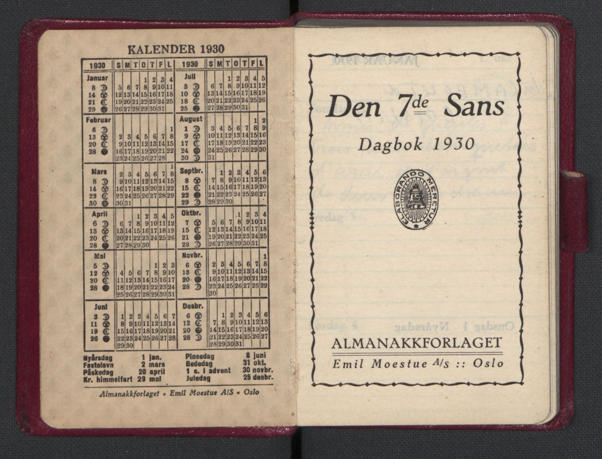 Quisling, Vidkun, AV/RA-PA-0750/H/L0001: 7. sanser (lommealmanakker) med Quislings egenhendige innførsler - 22 stk. i skinnmappe, 1922-1944, p. 518