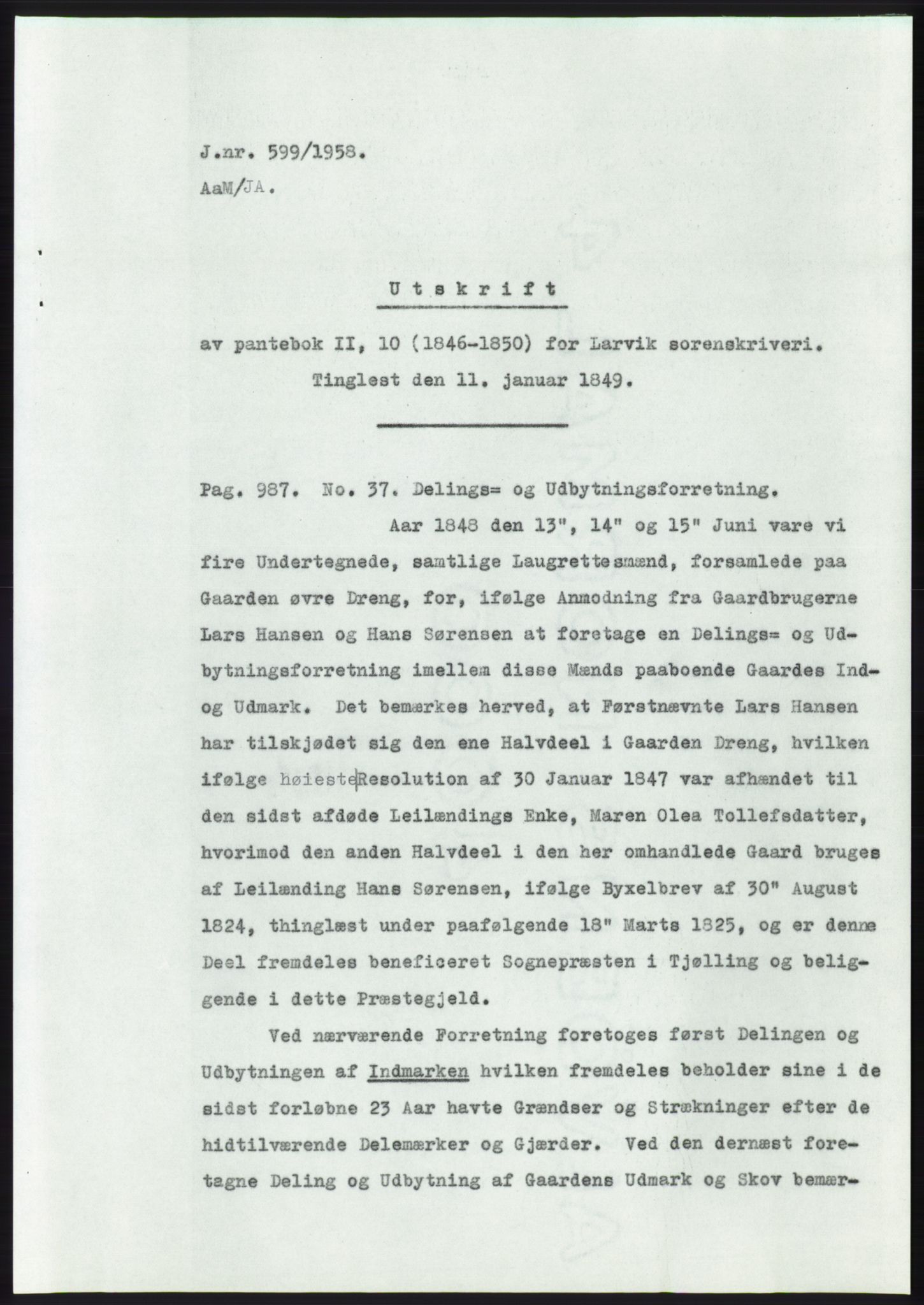 Statsarkivet i Kongsberg, SAKO/A-0001, 1958, p. 434