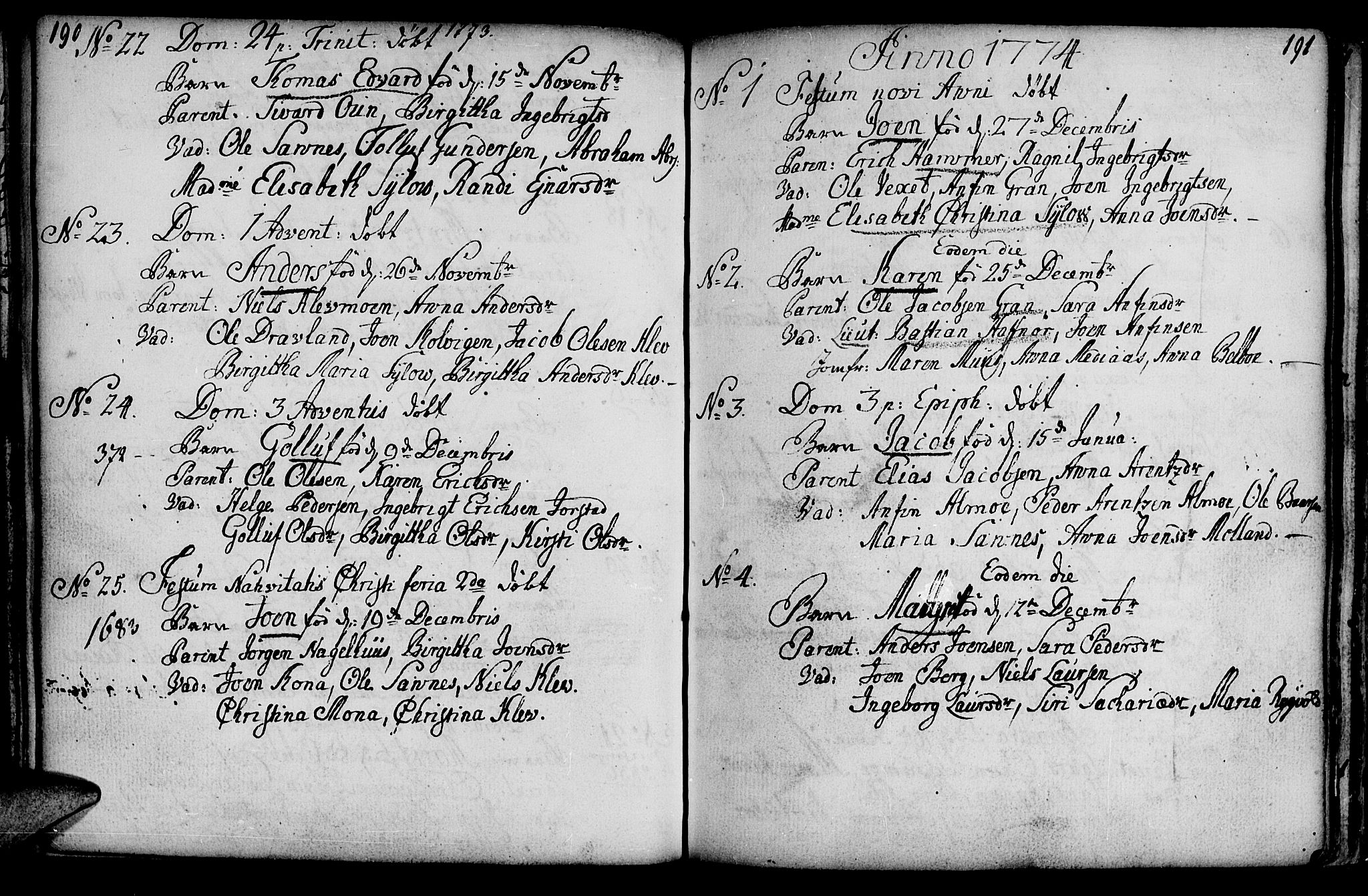Ministerialprotokoller, klokkerbøker og fødselsregistre - Nord-Trøndelag, SAT/A-1458/749/L0467: Parish register (official) no. 749A01, 1733-1787, p. 190-191
