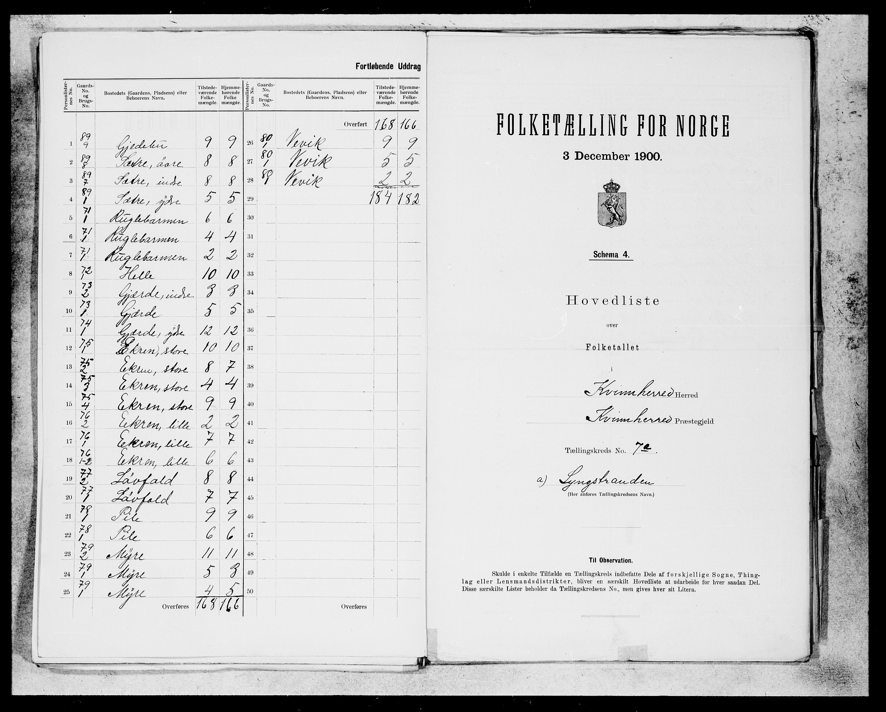 SAB, 1900 census for Kvinnherad, 1900, p. 22