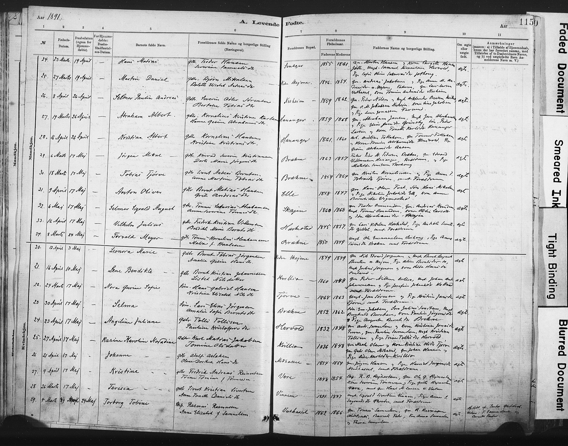 Lista sokneprestkontor, AV/SAK-1111-0027/F/Fa/L0012: Parish register (official) no. A 12, 1879-1903, p. 115