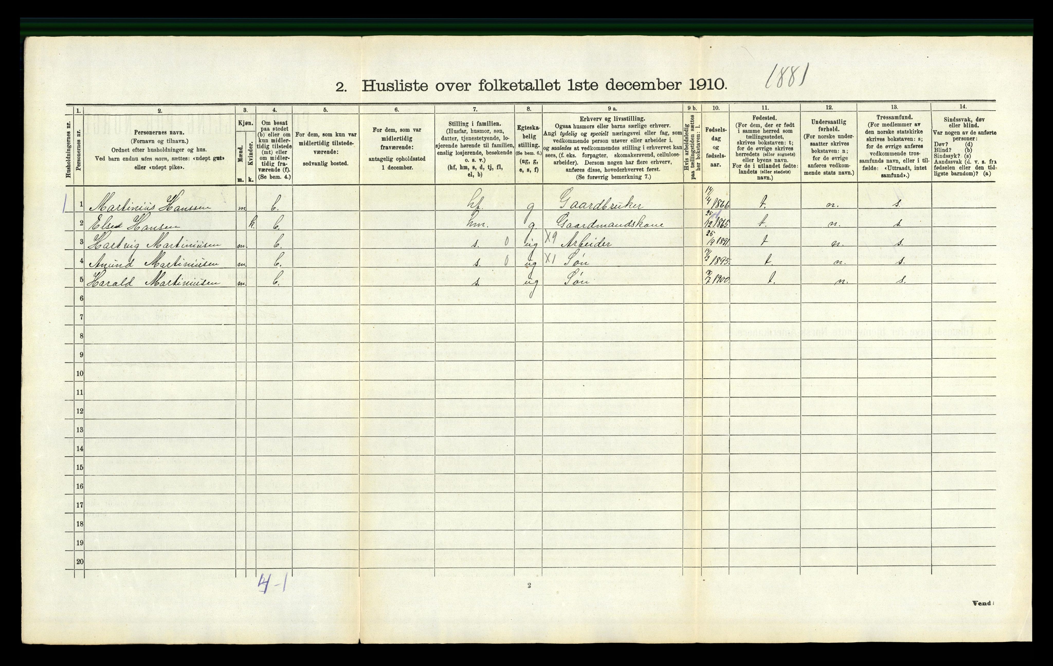 RA, 1910 census for Hedrum, 1910, p. 689