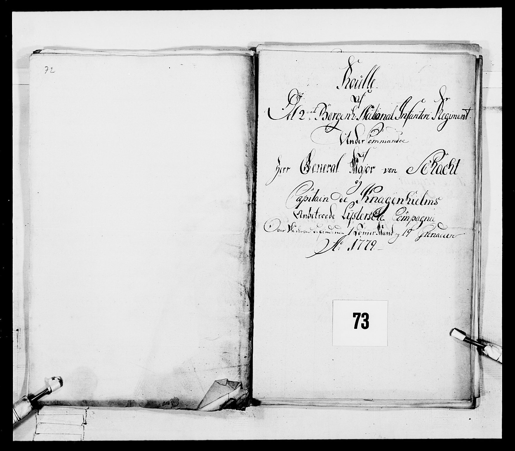 Generalitets- og kommissariatskollegiet, Det kongelige norske kommissariatskollegium, AV/RA-EA-5420/E/Eh/L0094: 2. Bergenhusiske nasjonale infanteriregiment, 1776-1779, p. 270
