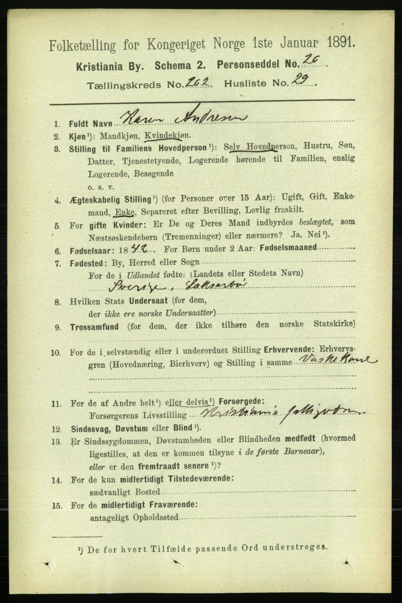 RA, 1891 census for 0301 Kristiania, 1891, p. 159525