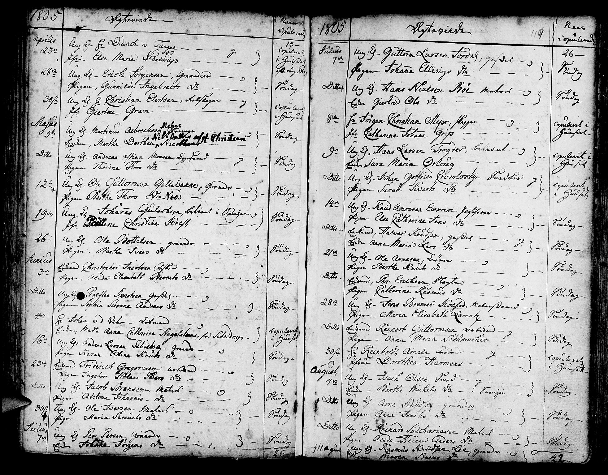 Korskirken sokneprestembete, SAB/A-76101/H/Haa/L0009: Parish register (official) no. A 9, 1743-1861, p. 119