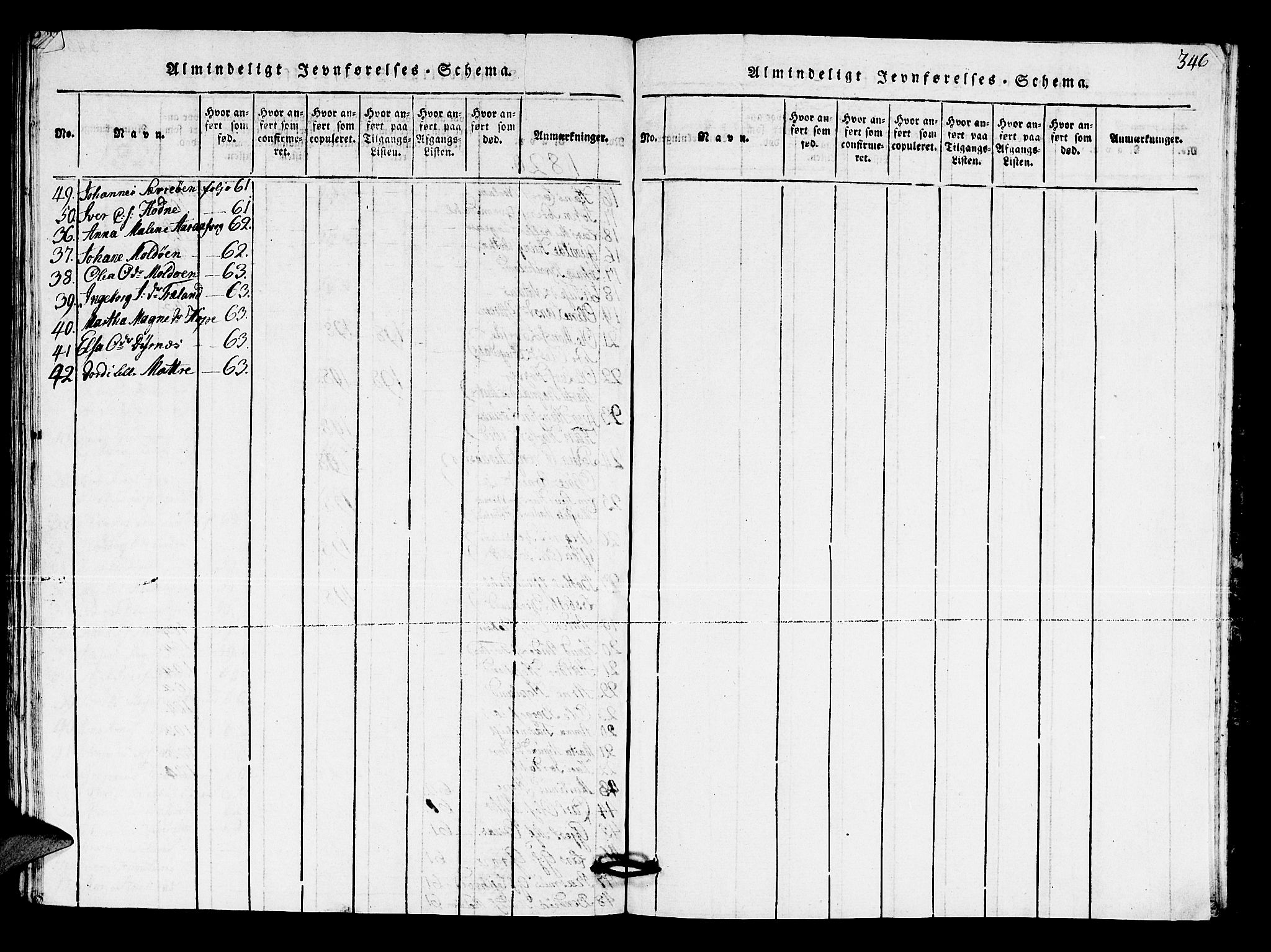 Lindås Sokneprestembete, SAB/A-76701/H/Hab: Parish register (copy) no. A 1, 1816-1823, p. 346