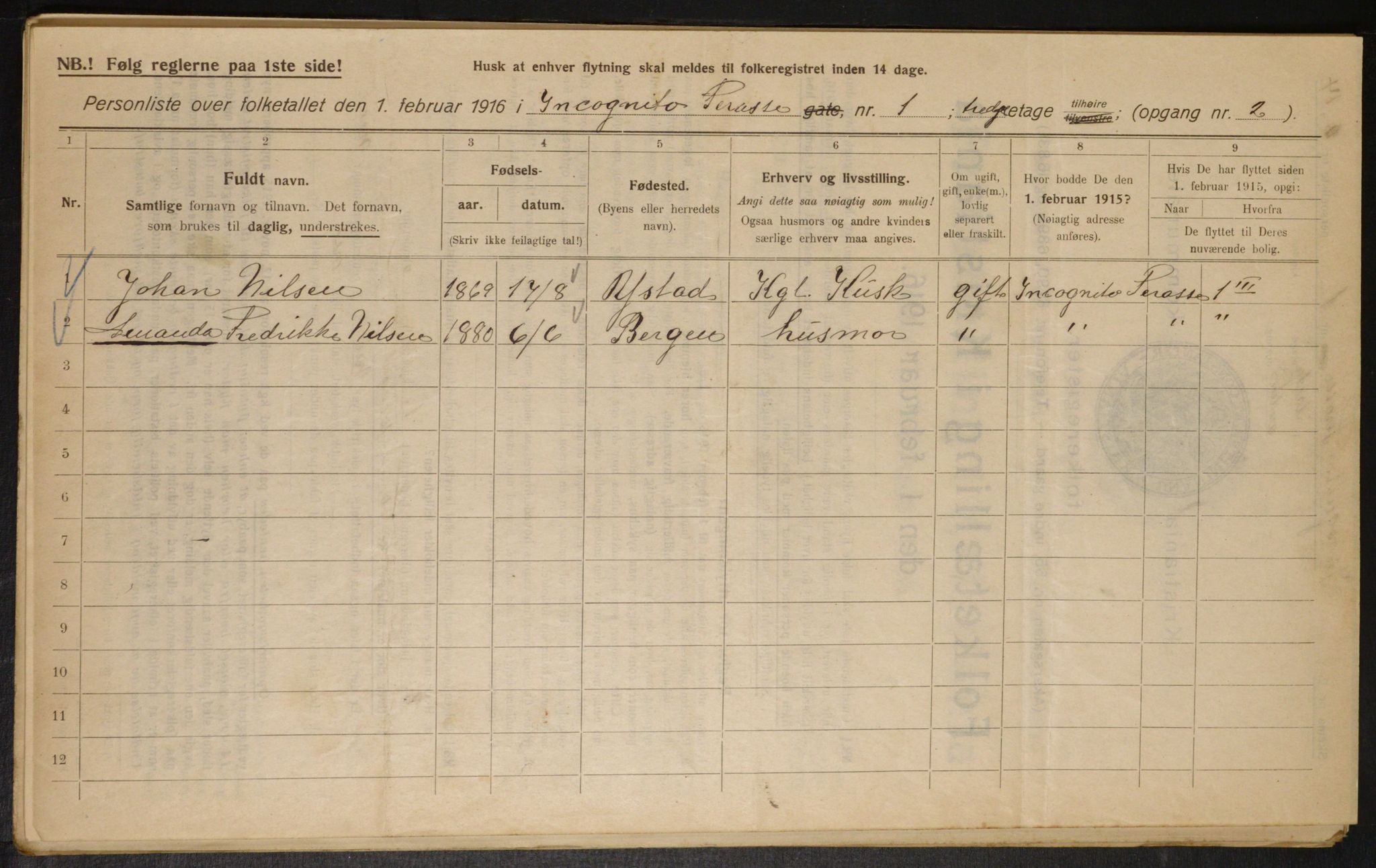 OBA, Municipal Census 1916 for Kristiania, 1916, p. 45299