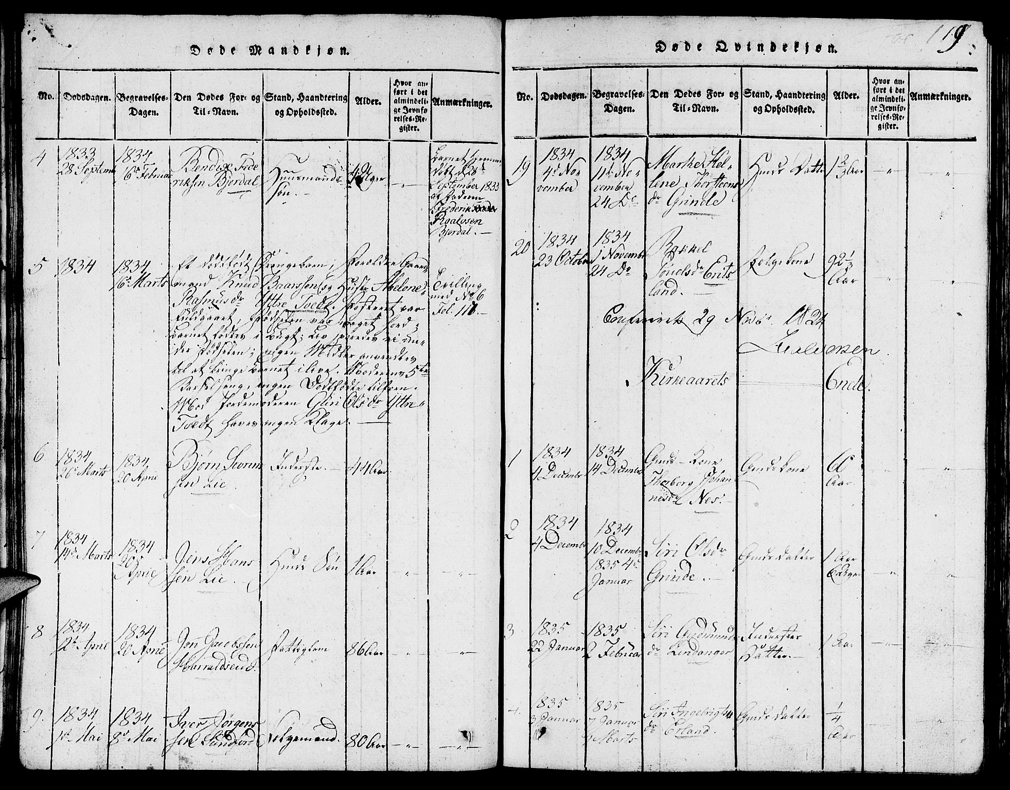 Skjold sokneprestkontor, AV/SAST-A-101847/H/Ha/Hab/L0001: Parish register (copy) no. B 1, 1815-1835, p. 119