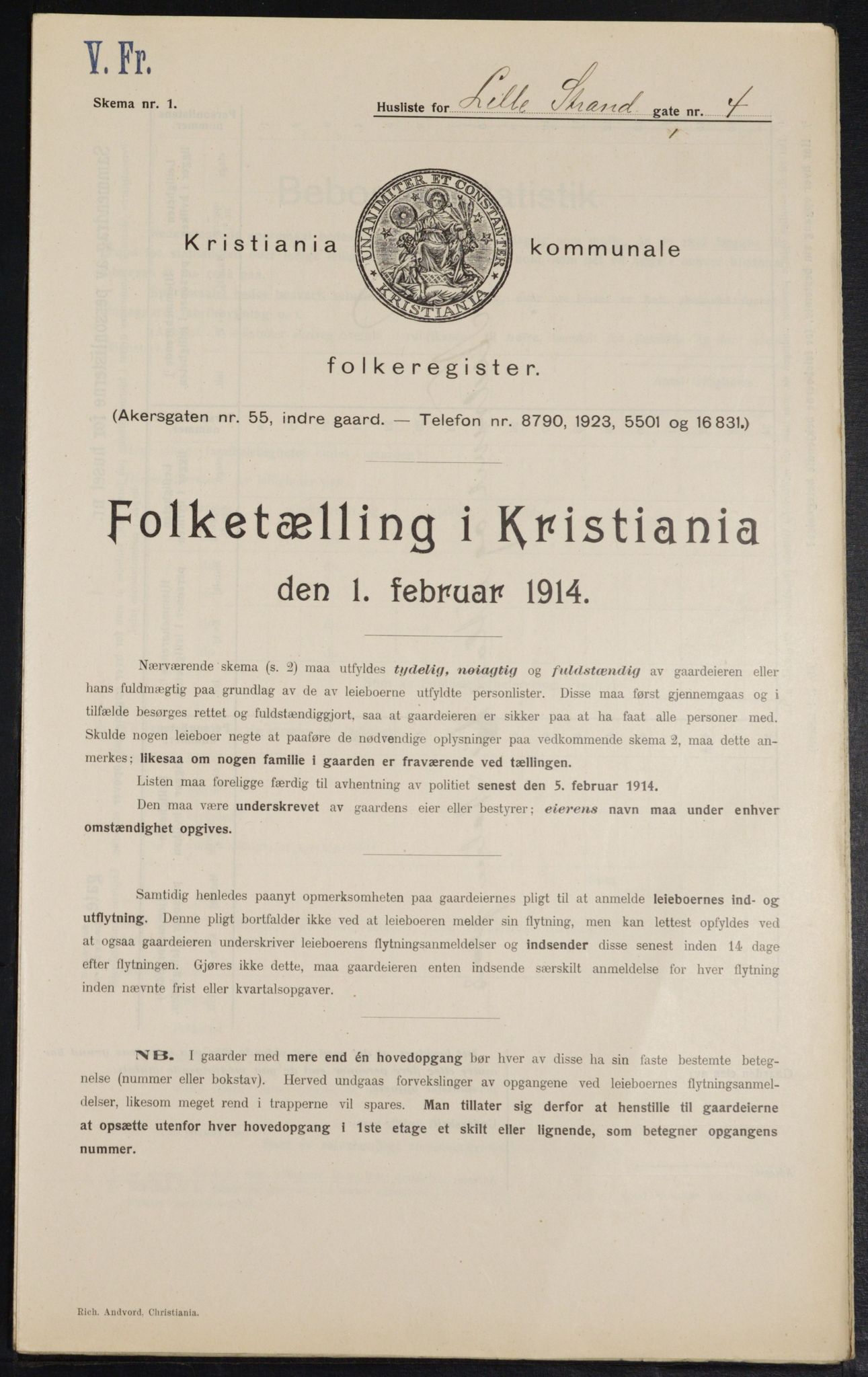 OBA, Municipal Census 1914 for Kristiania, 1914, p. 57510