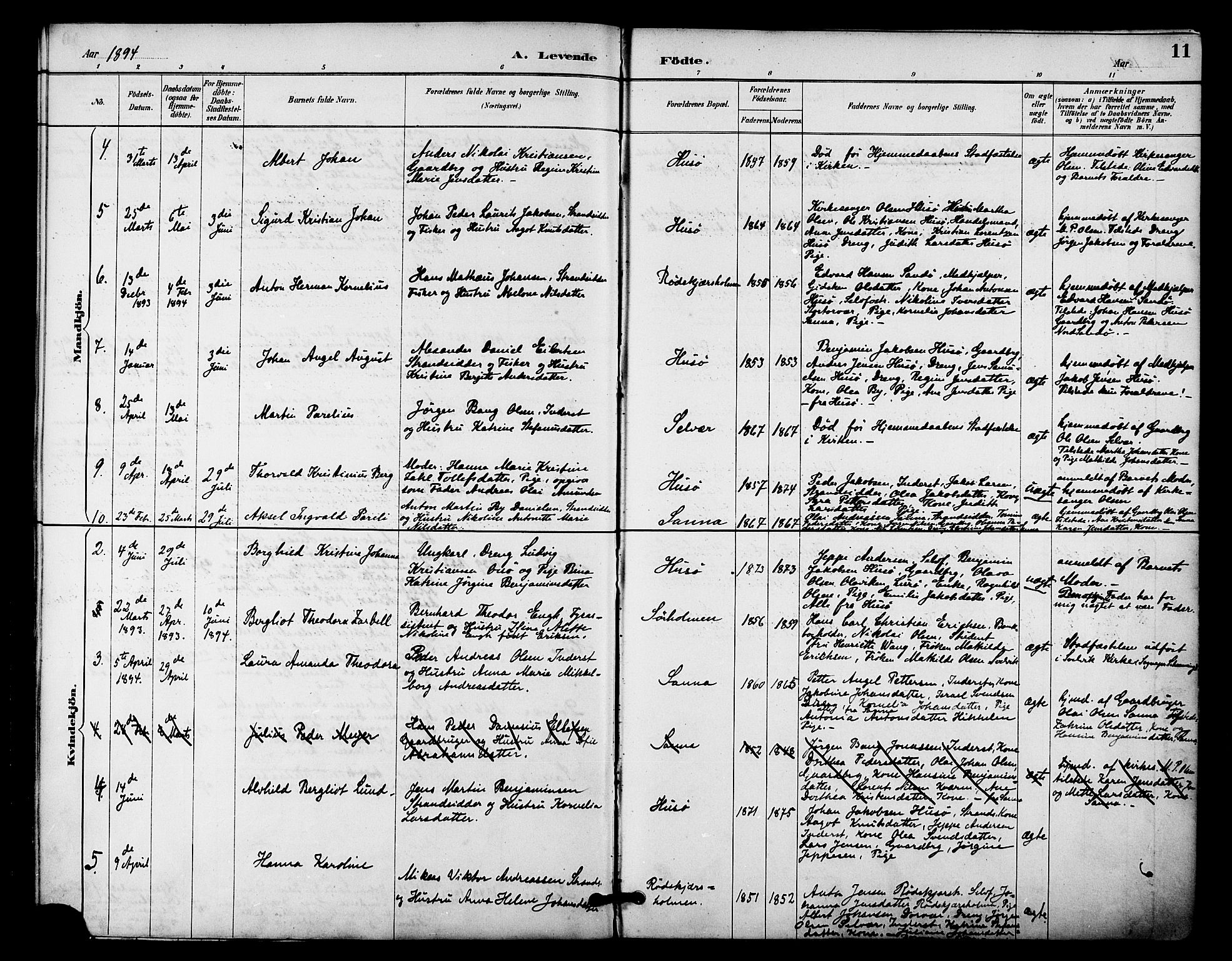 Ministerialprotokoller, klokkerbøker og fødselsregistre - Nordland, AV/SAT-A-1459/840/L0580: Parish register (official) no. 840A02, 1887-1909, p. 11