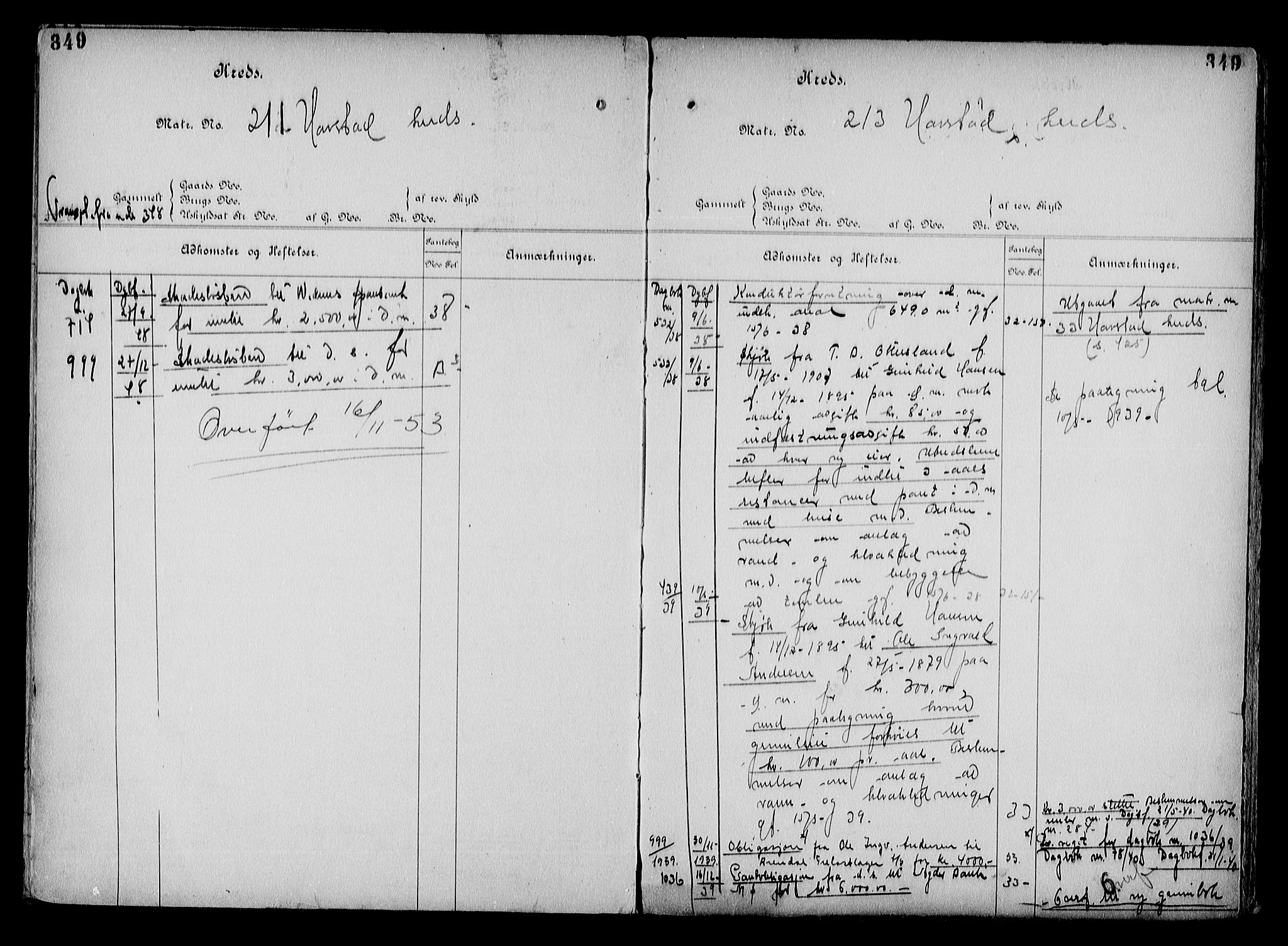 Arendal byfogd, AV/SAK-1222-0001/G/Ga/L0015: Mortgage register no. 13, 1860-1960, p. 349