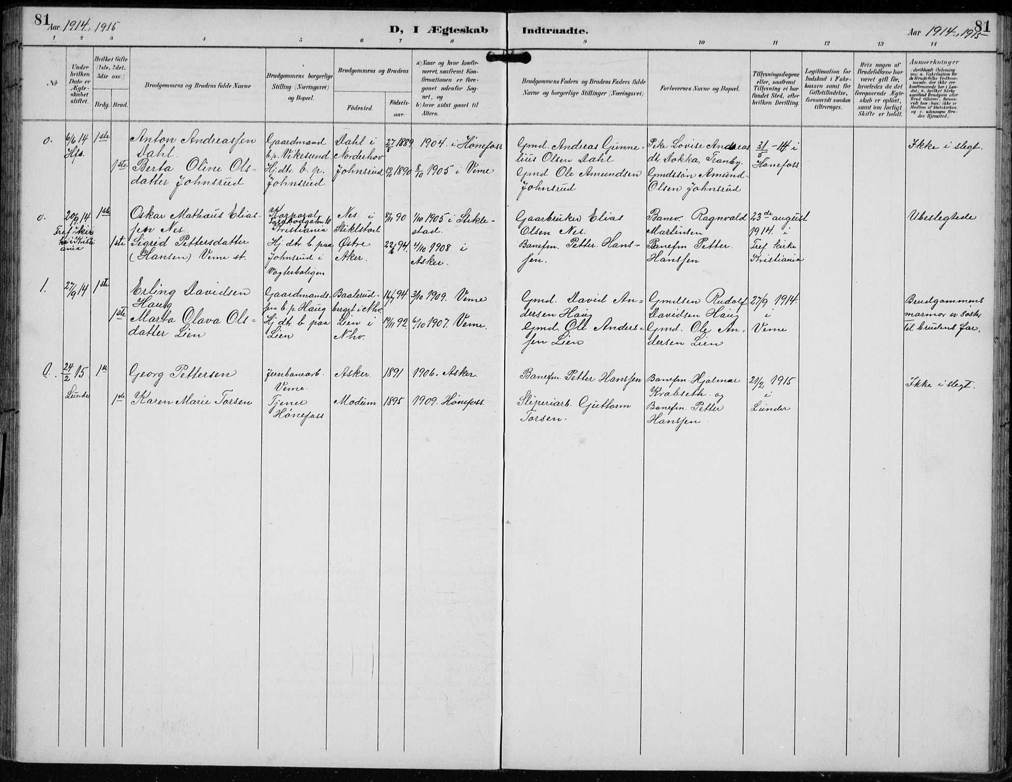 Lunder kirkebøker, AV/SAKO-A-629/F/Fb/L0001: Parish register (official) no. II 1, 1893-1916, p. 81