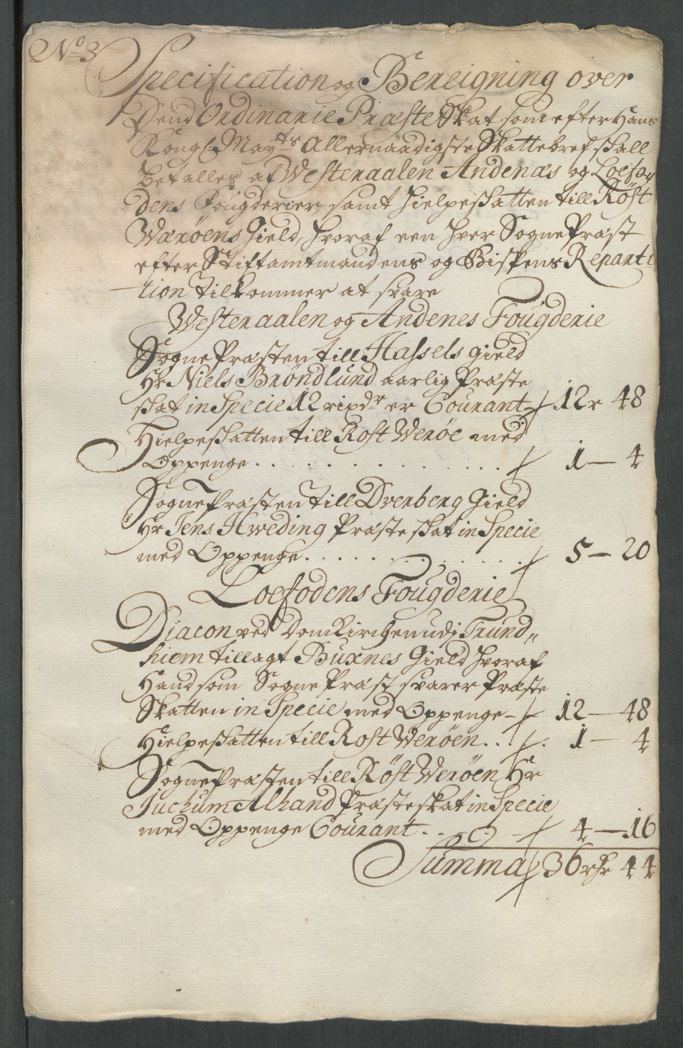 Rentekammeret inntil 1814, Reviderte regnskaper, Fogderegnskap, RA/EA-4092/R67/L4682: Fogderegnskap Vesterålen, Andenes og Lofoten, 1716, p. 71